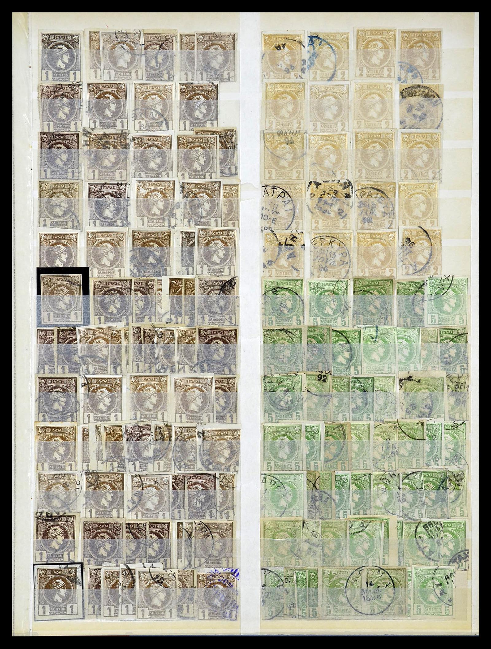 34665 061 - Postzegelverzameling 34665 Griekenland Hermeskoppen 1861-1899.