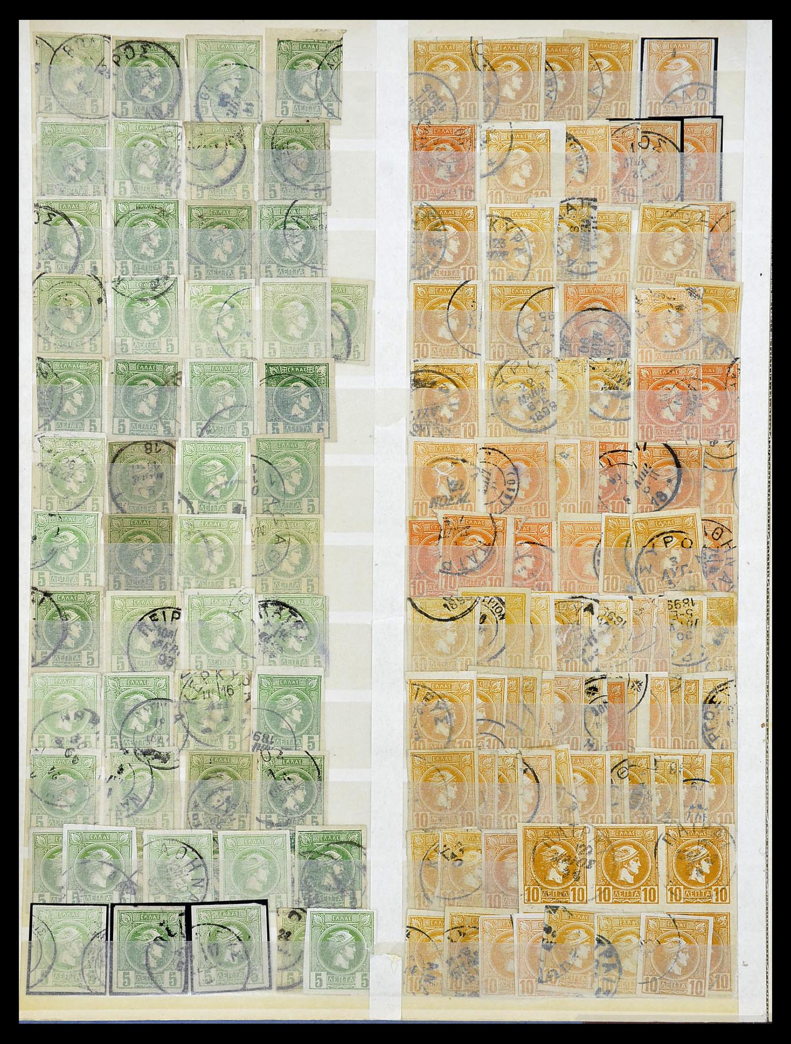 34665 062 - Postzegelverzameling 34665 Griekenland Hermeskoppen 1861-1899.