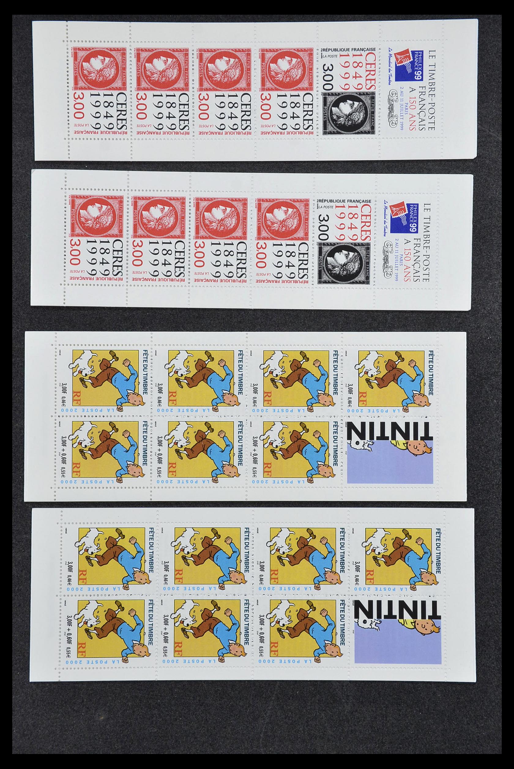 34666 004 - Postzegelverzameling 34666 Frankrijk Rode Kruis postzegelboekjes 1953