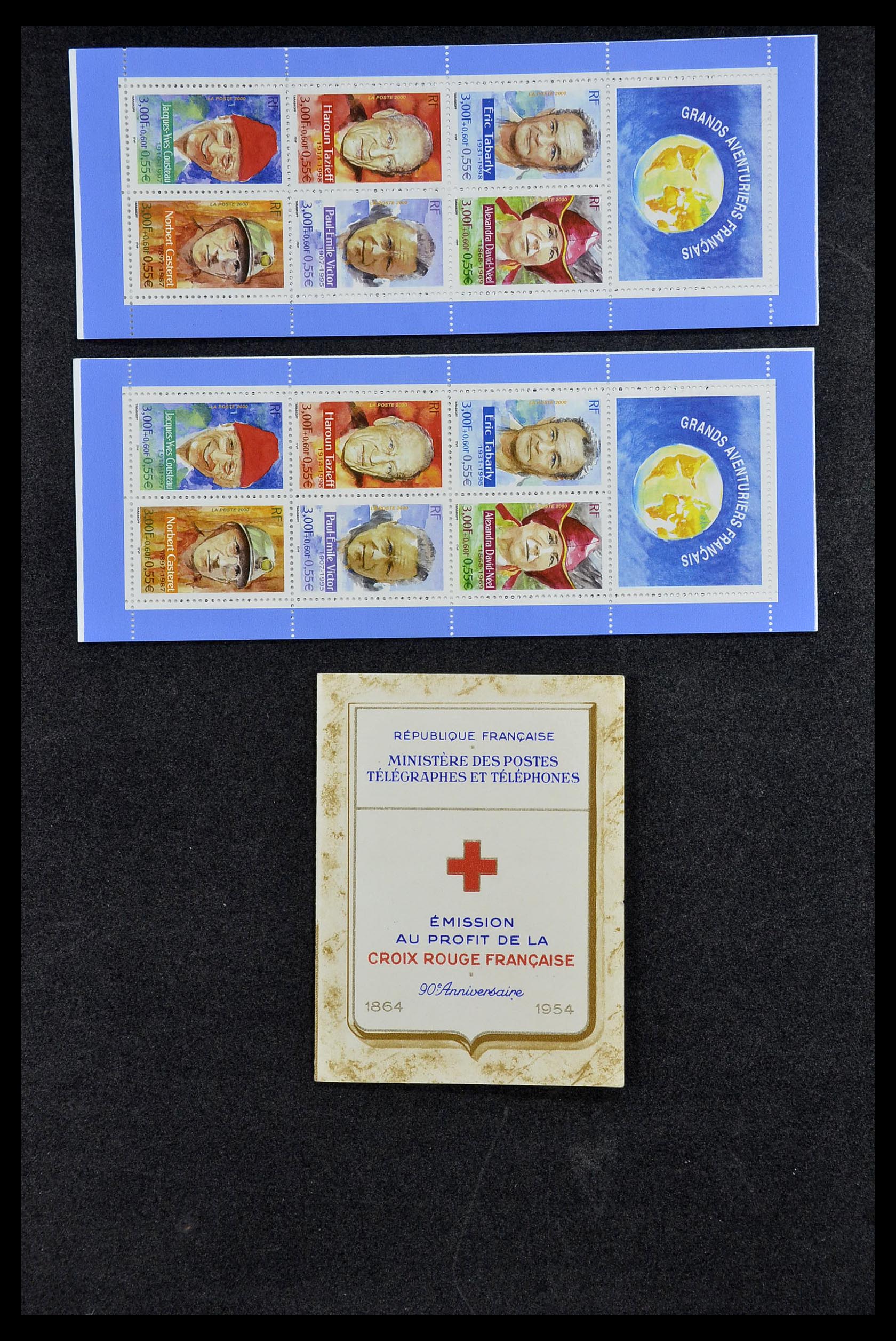 34666 005 - Postzegelverzameling 34666 Frankrijk Rode Kruis postzegelboekjes 1953