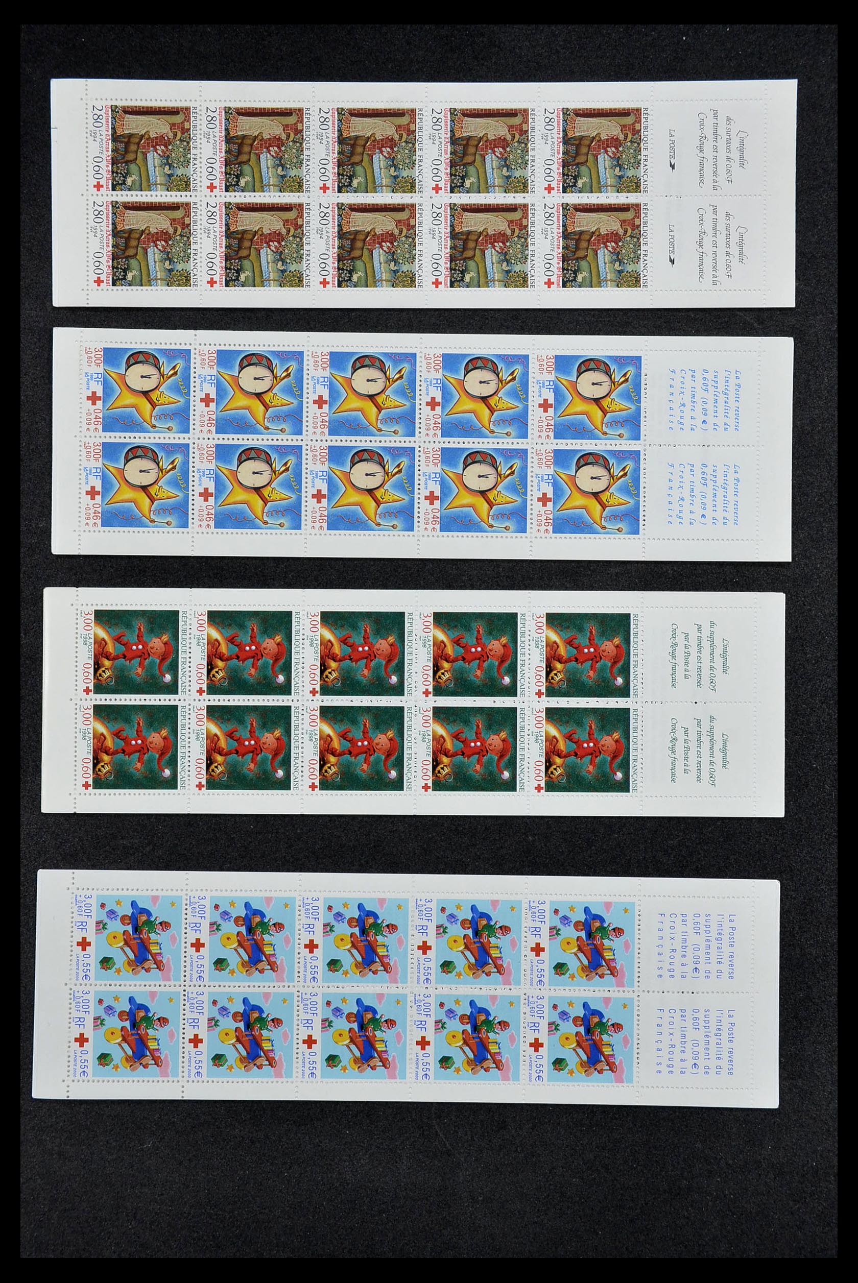 34666 010 - Postzegelverzameling 34666 Frankrijk Rode Kruis postzegelboekjes 1953