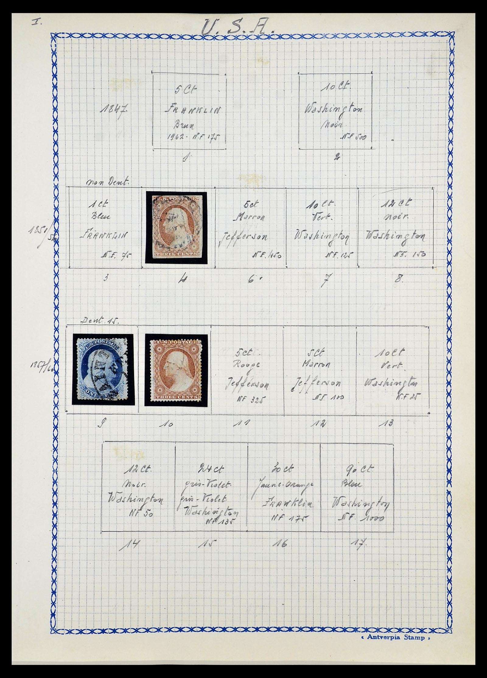 34669 001 - Stamp Collection 34669 USA 1851-1938.