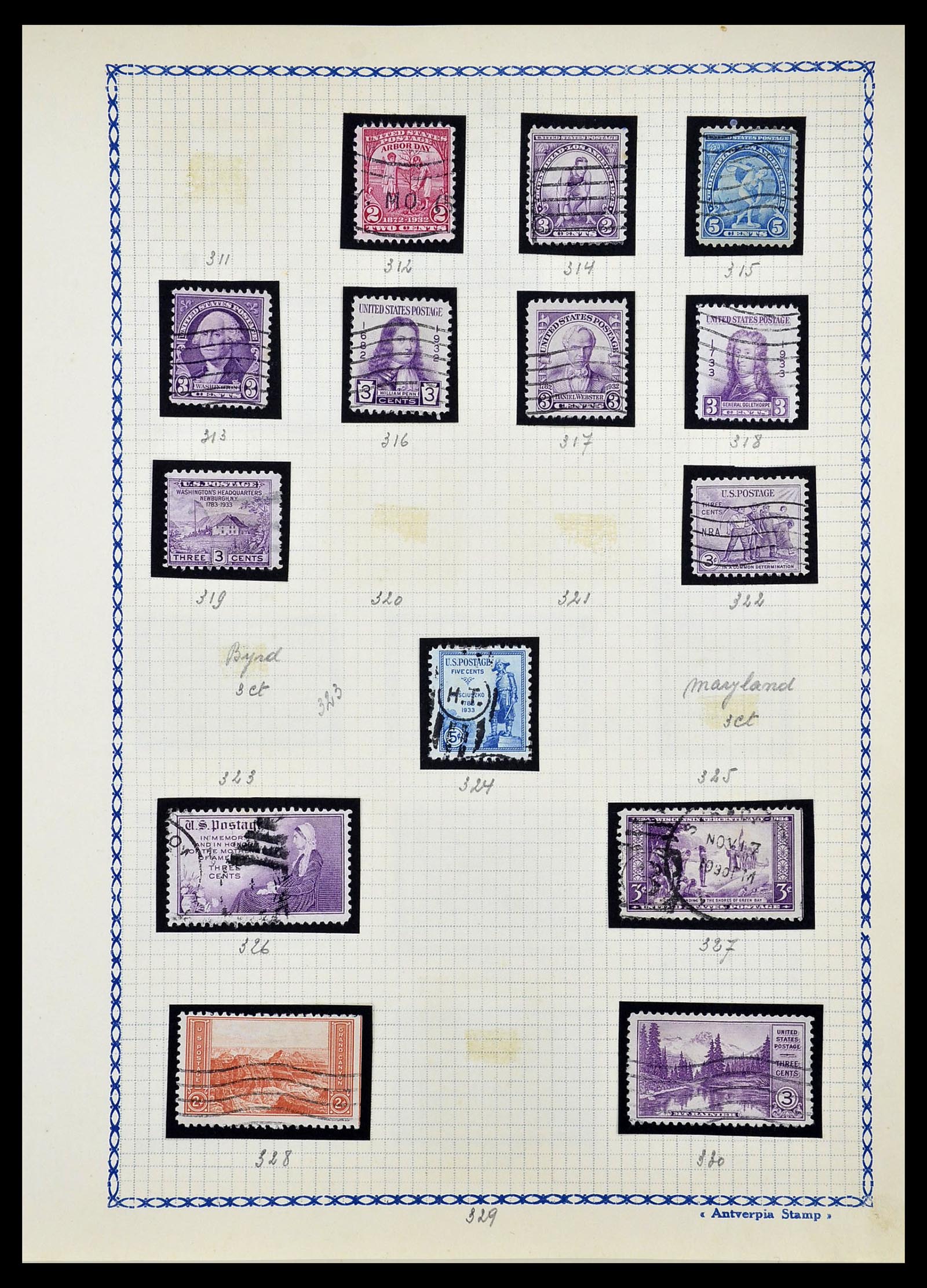 34669 014 - Stamp Collection 34669 USA 1851-1938.
