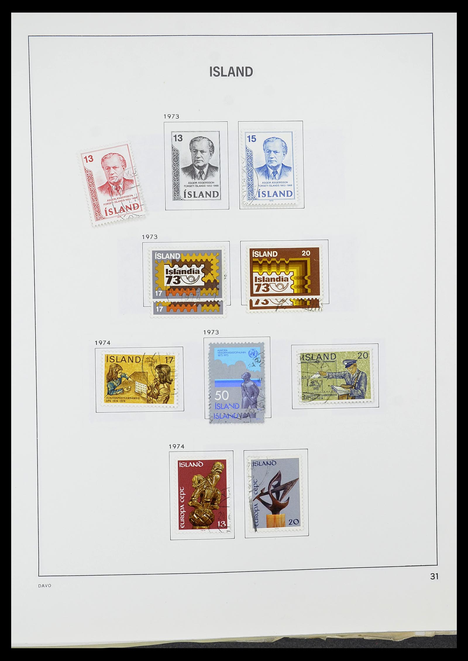 34670 032 - Postzegelverzameling 34670 IJsland 1873-1995.