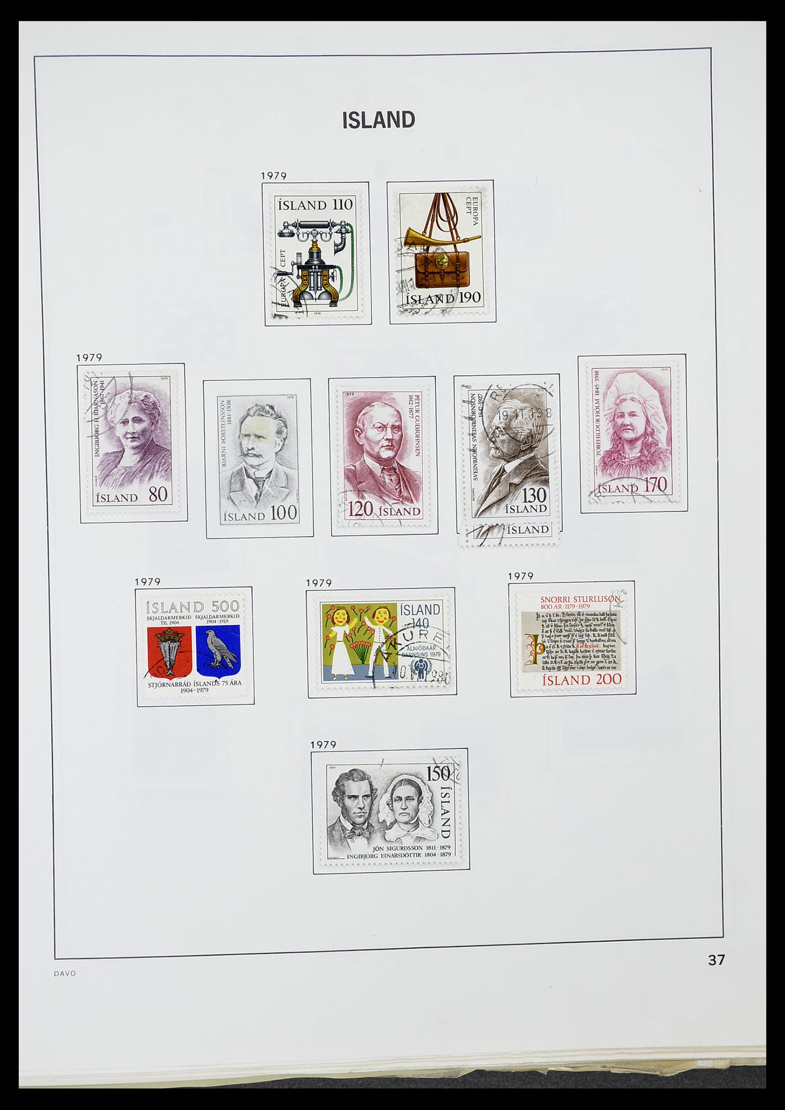 34670 038 - Postzegelverzameling 34670 IJsland 1873-1995.