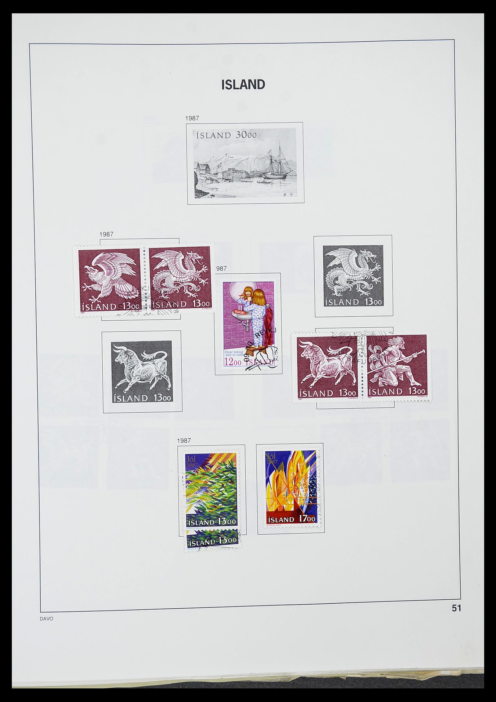 34670 052 - Postzegelverzameling 34670 IJsland 1873-1995.