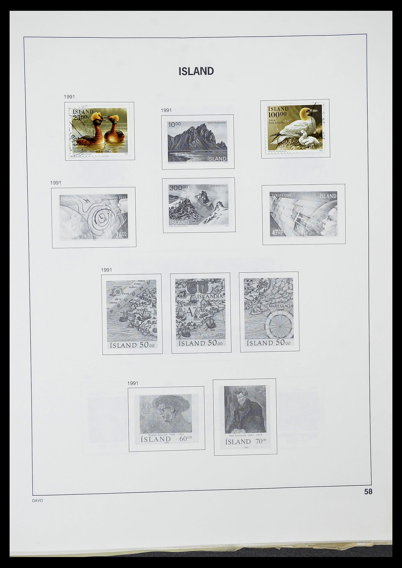 34670 058 - Postzegelverzameling 34670 IJsland 1873-1995.