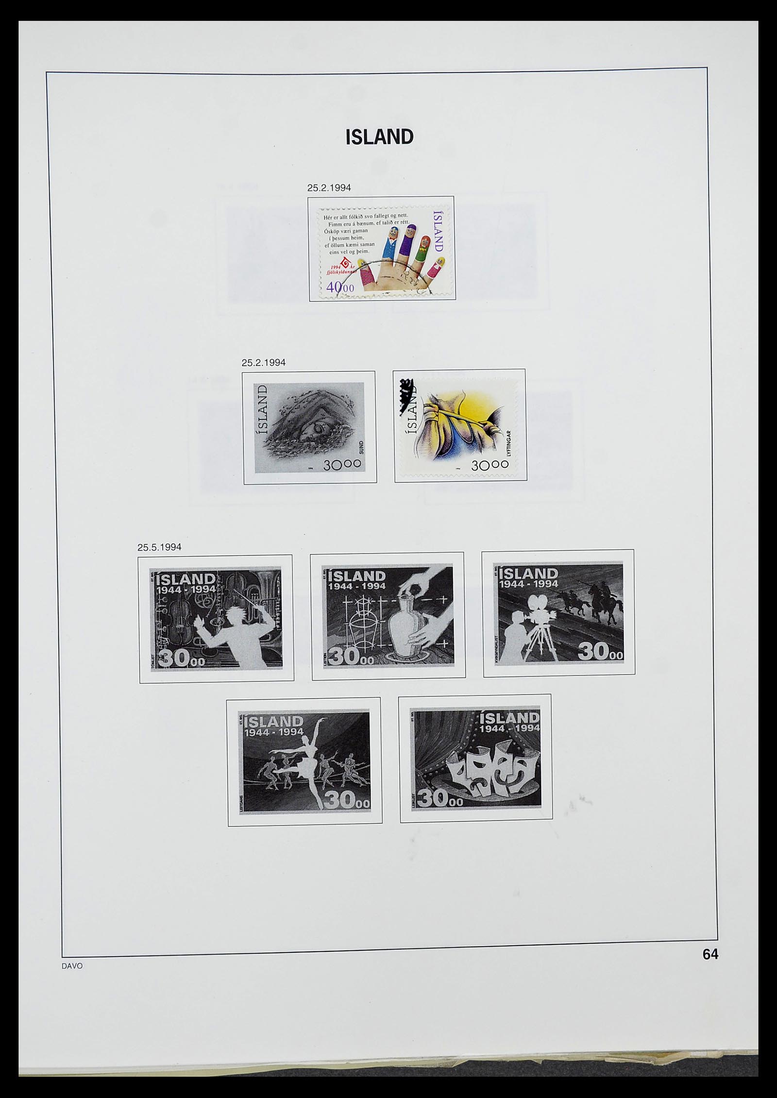34670 063 - Postzegelverzameling 34670 IJsland 1873-1995.
