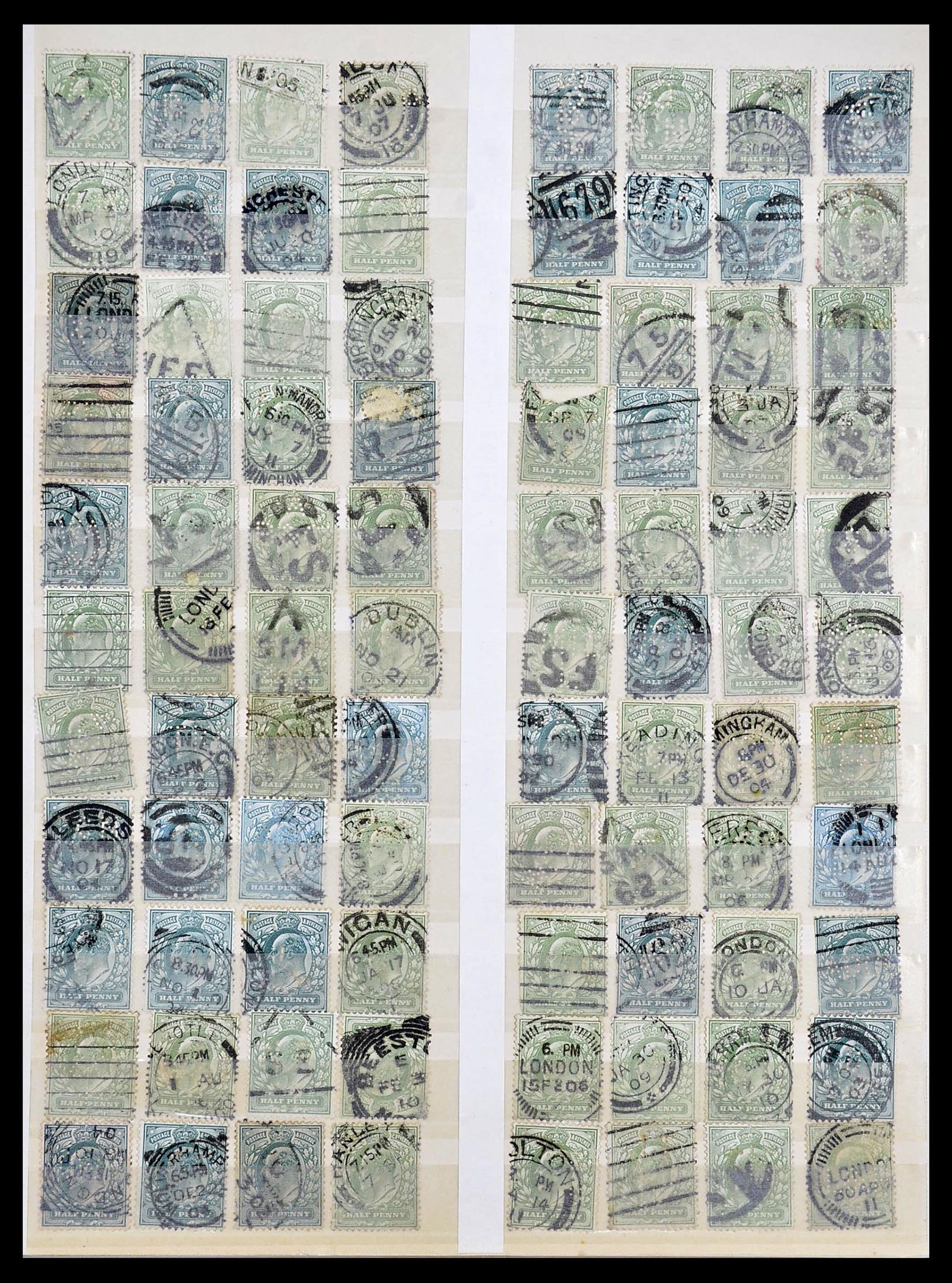 34671 002 - Postzegelverzameling 34671 Engeland perfins 1902-1935.