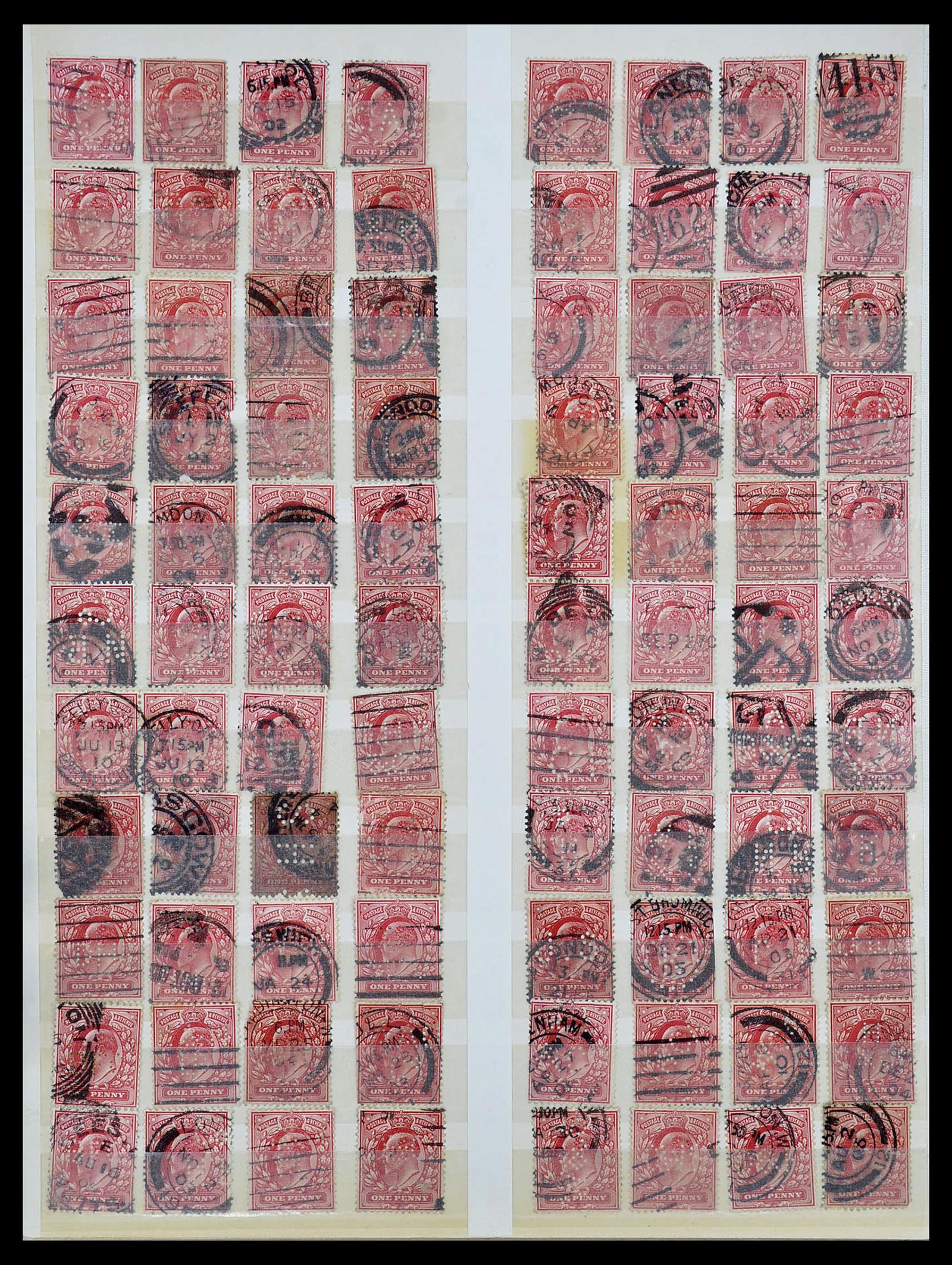 34671 006 - Postzegelverzameling 34671 Engeland perfins 1902-1935.
