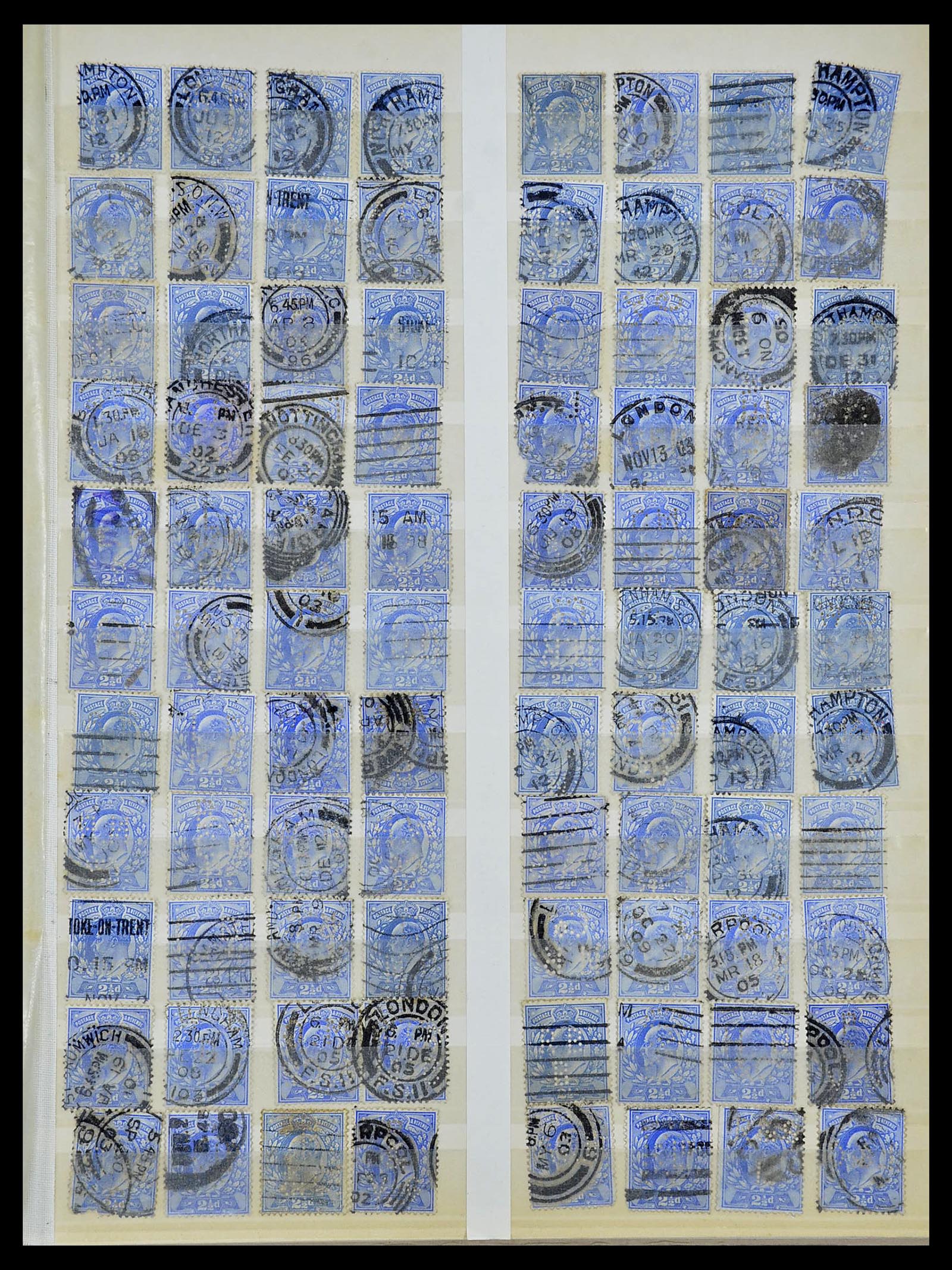 34671 013 - Postzegelverzameling 34671 Engeland perfins 1902-1935.