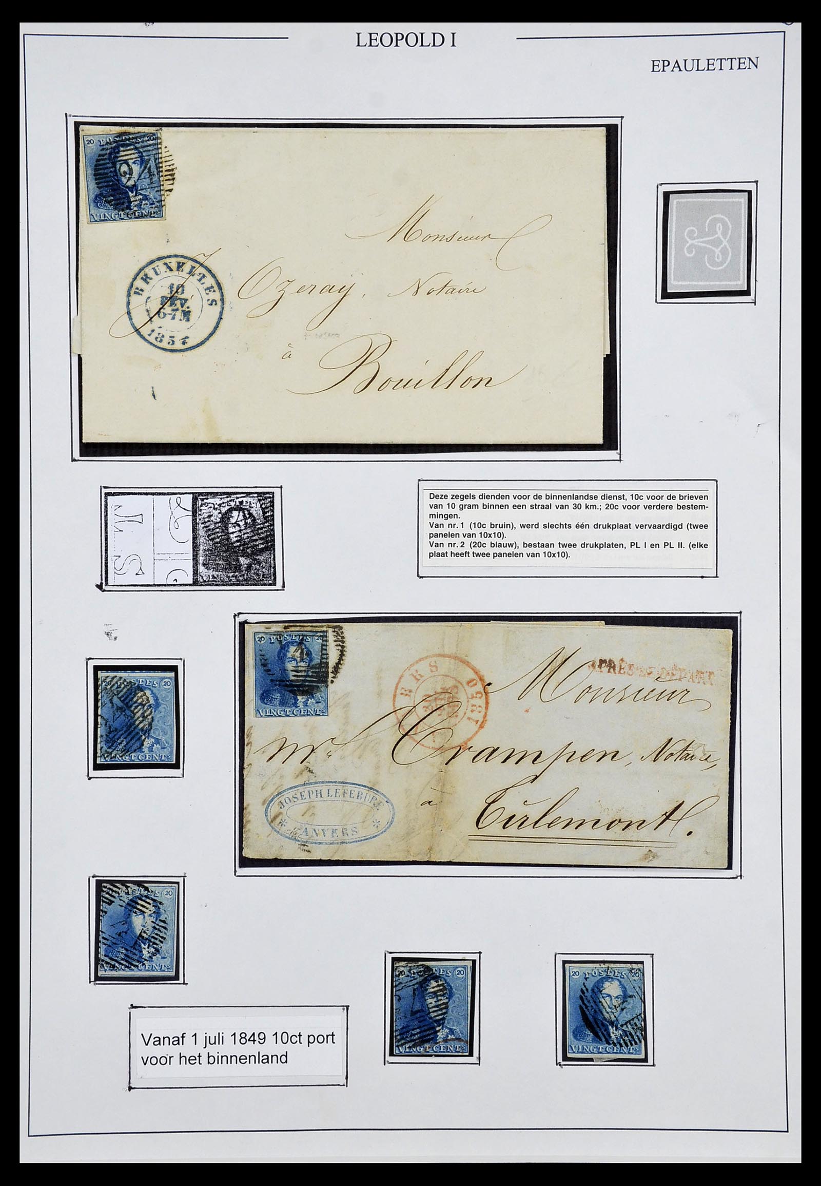 34672 001 - Stamp Collection 34672 Belgium 1849.