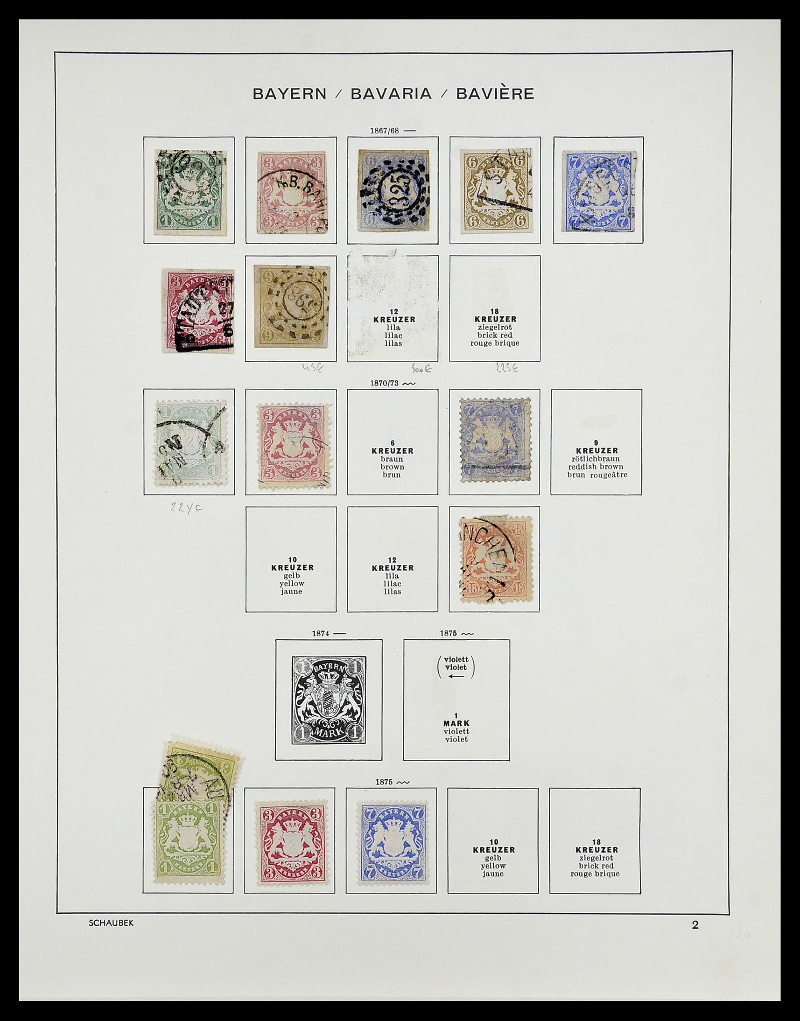 34673 003 - Stamp Collection 34673 Bavaria 1849-1920.