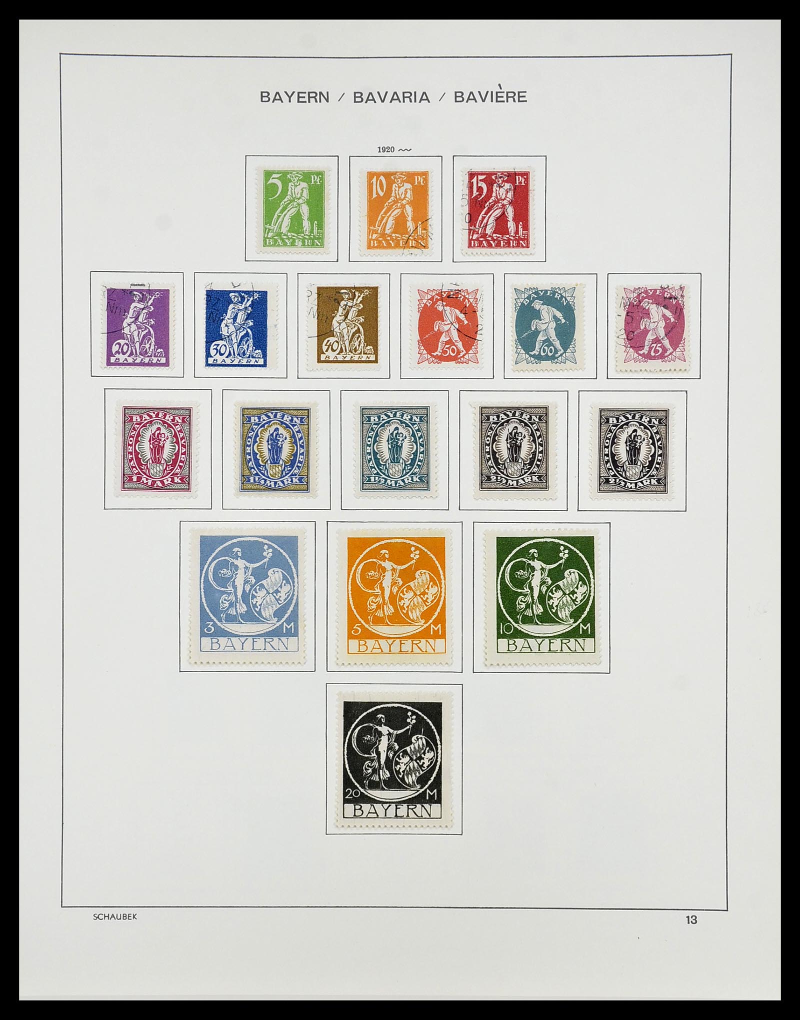 34673 016 - Postzegelverzameling 34673 Beieren 1849-1920.
