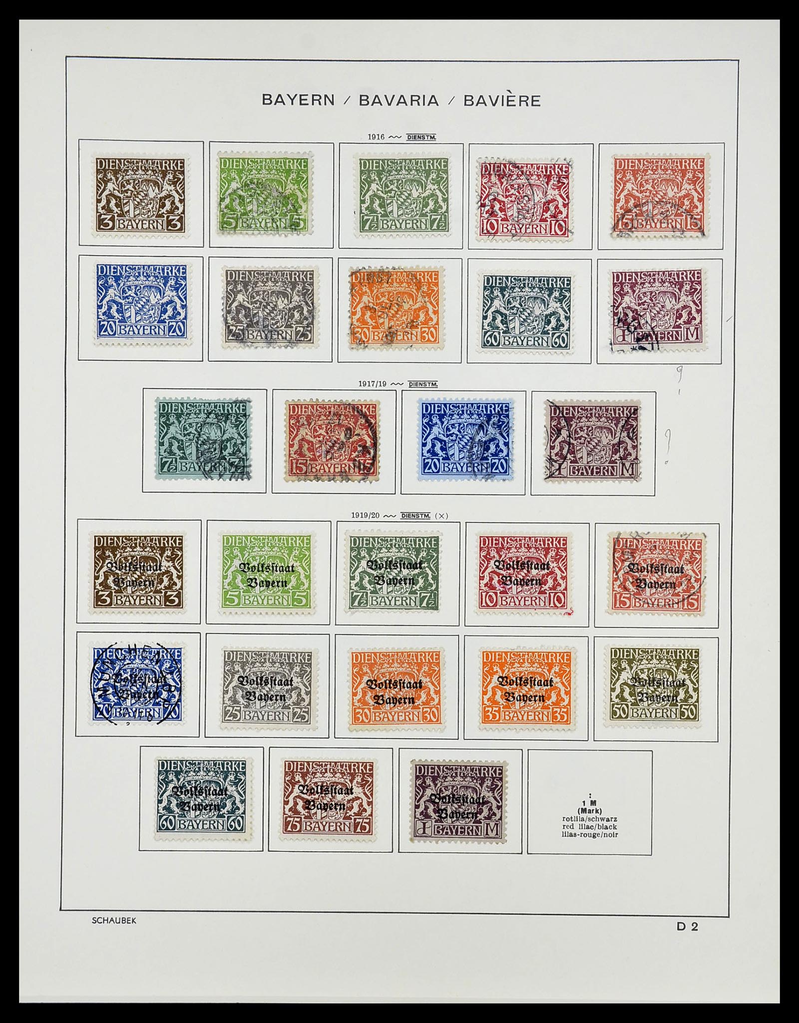 34673 018 - Postzegelverzameling 34673 Beieren 1849-1920.