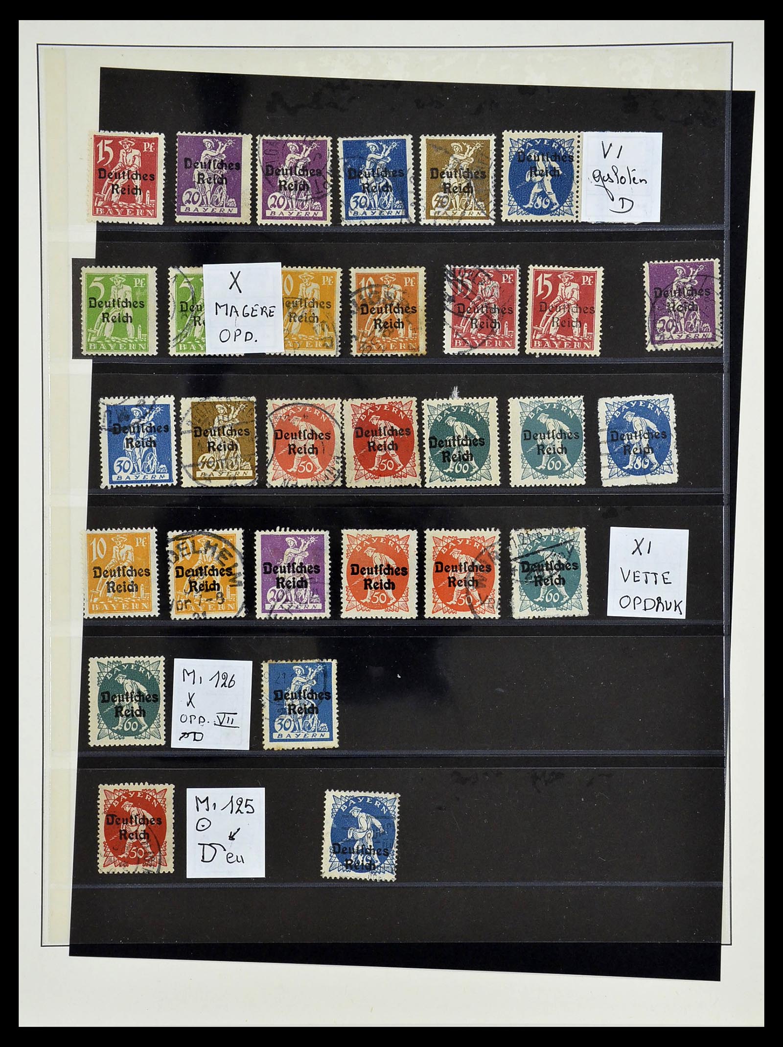 34676 010 - Stamp Collection 34676 German Reich plate flaws 1880-1921.