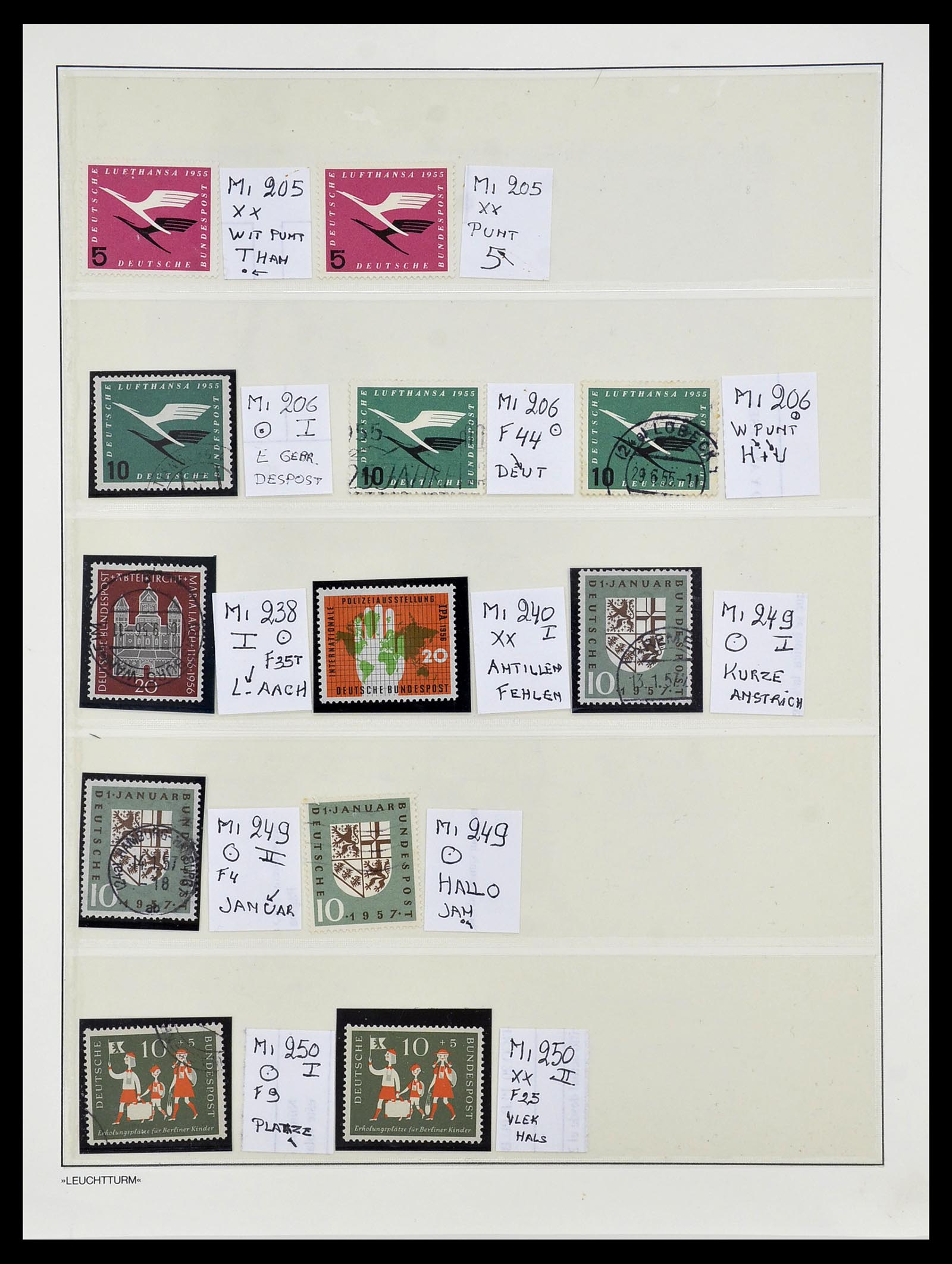 34677 005 - Stamp Collection 34677 Bundespost plate flaws 1949-1997.