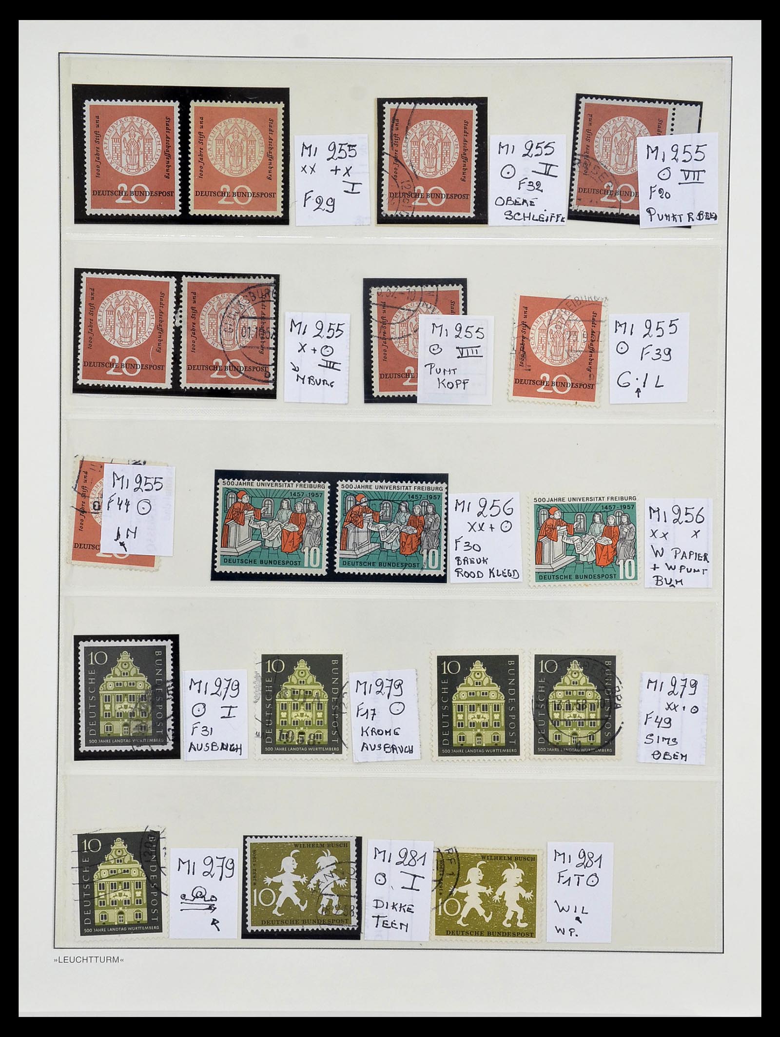 34677 008 - Stamp Collection 34677 Bundespost plate flaws 1949-1997.