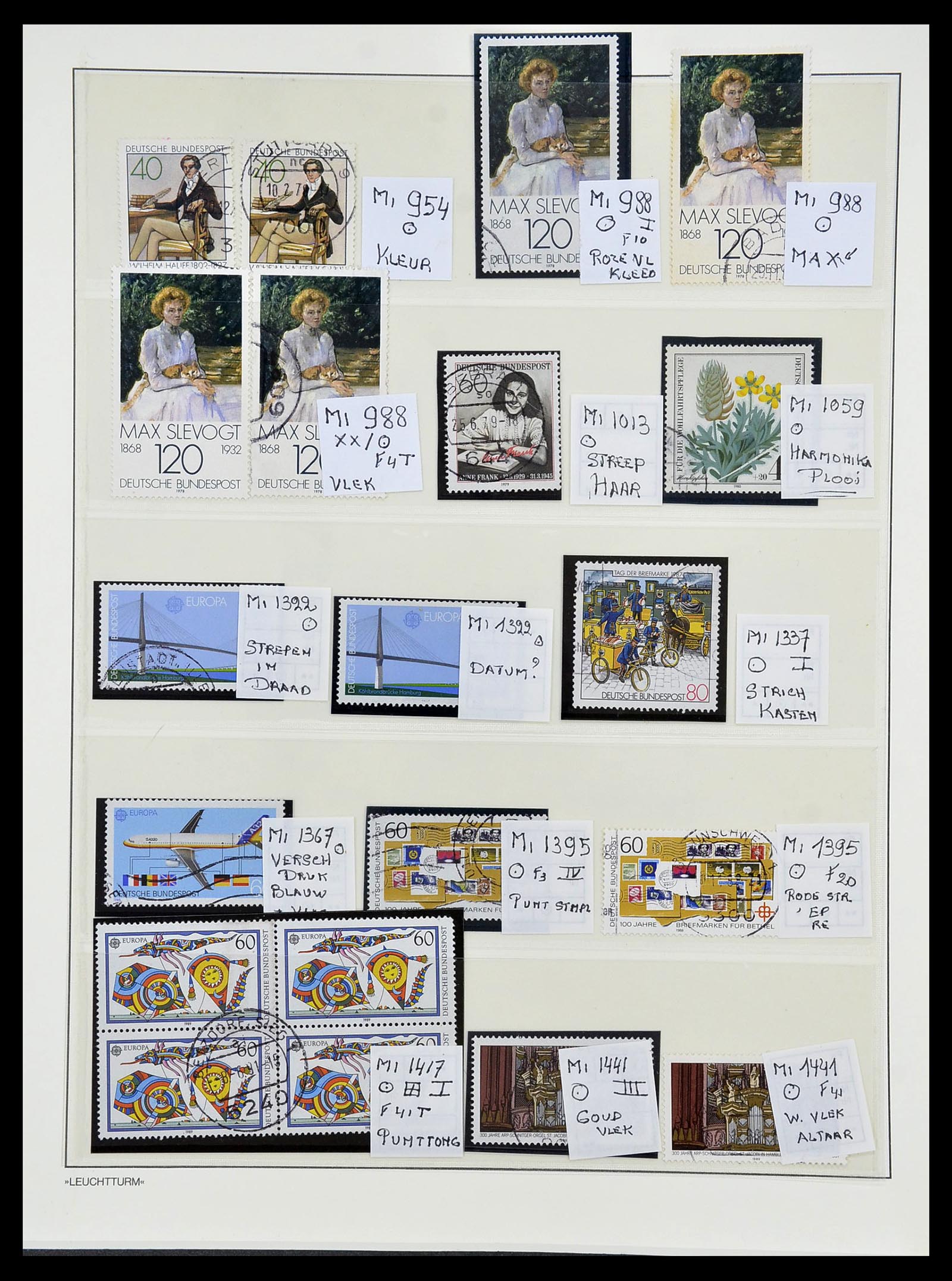 34677 027 - Stamp Collection 34677 Bundespost plate flaws 1949-1997.