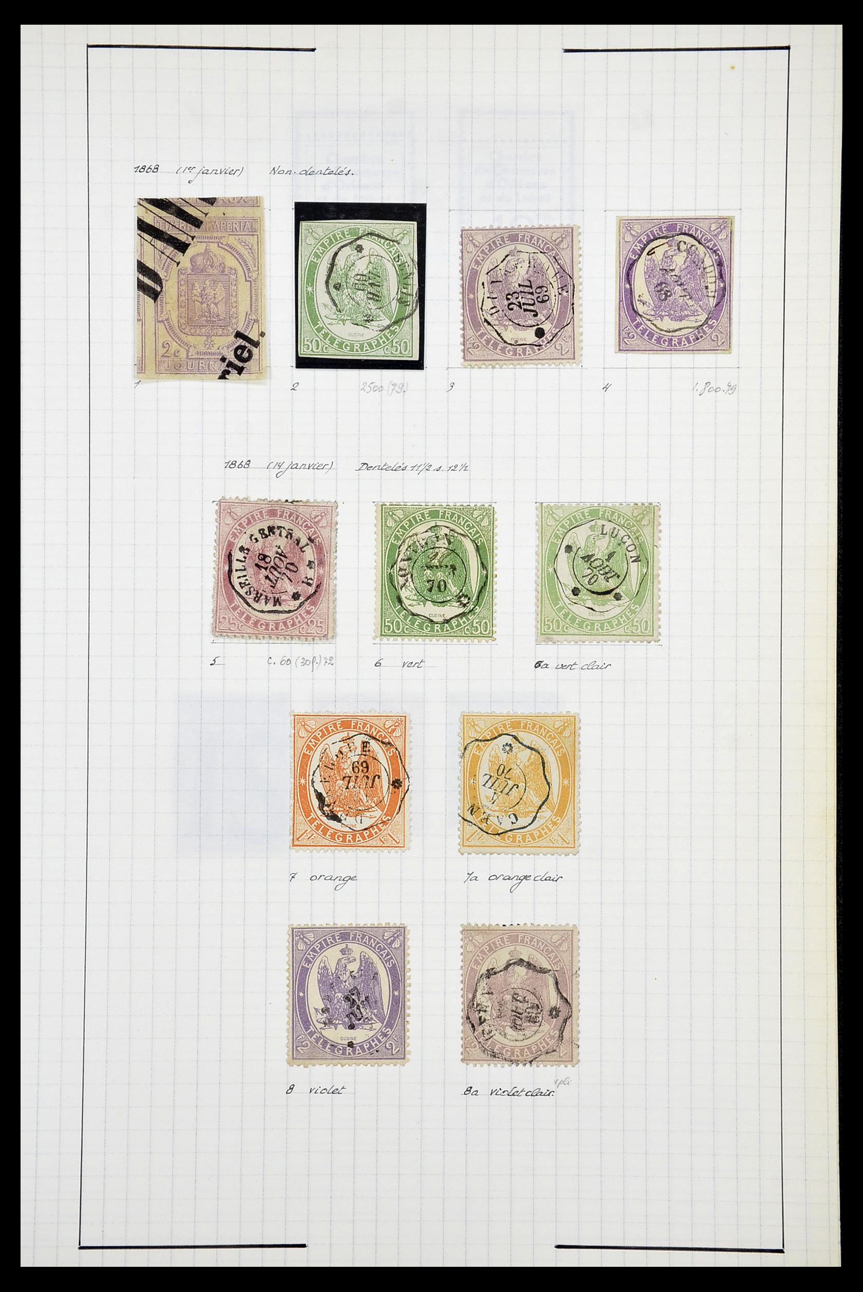 34678 002 - Postzegelverzameling 34678 Frankrijk back of the book 1868-1885.