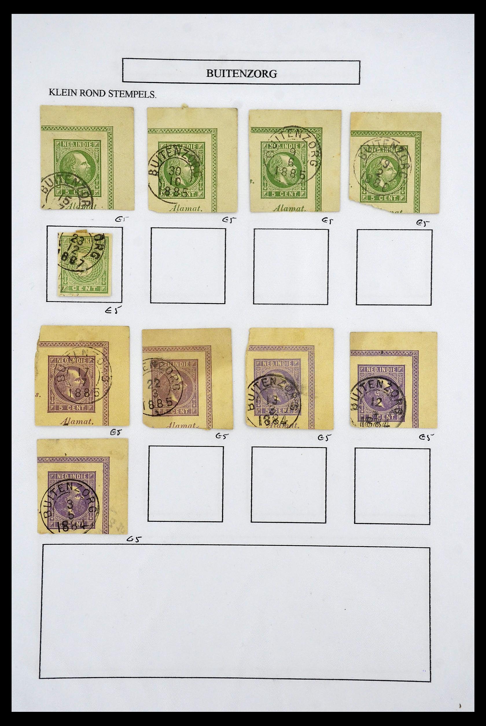 34682 002 - Stamp Collection 34682 Dutch east Indies cancels 1864-1935.