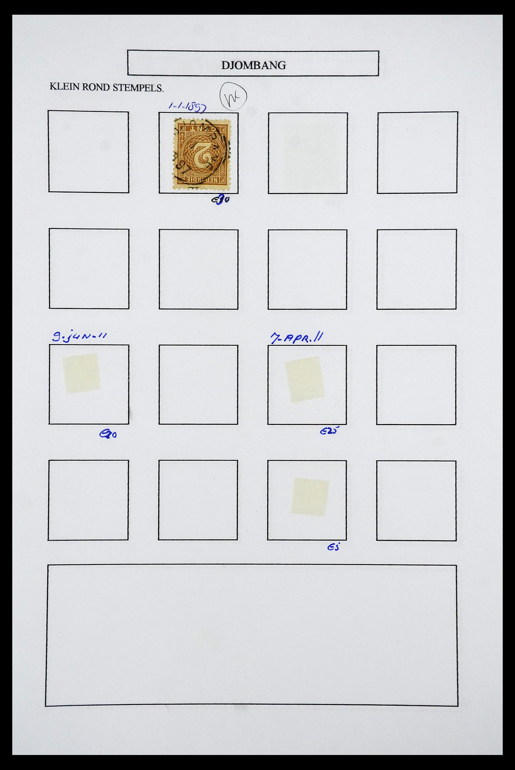 34682 006 - Postzegelverzameling 34682 Nederlands Indië stempels 1864-1935.