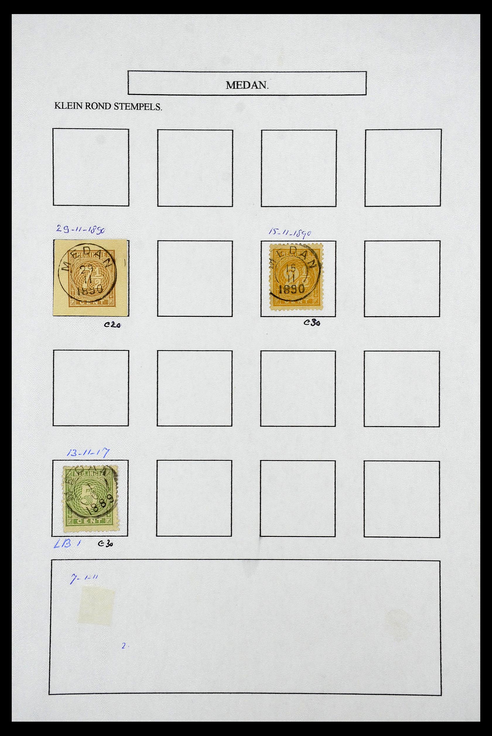 34682 012 - Postzegelverzameling 34682 Nederlands Indië stempels 1864-1935.
