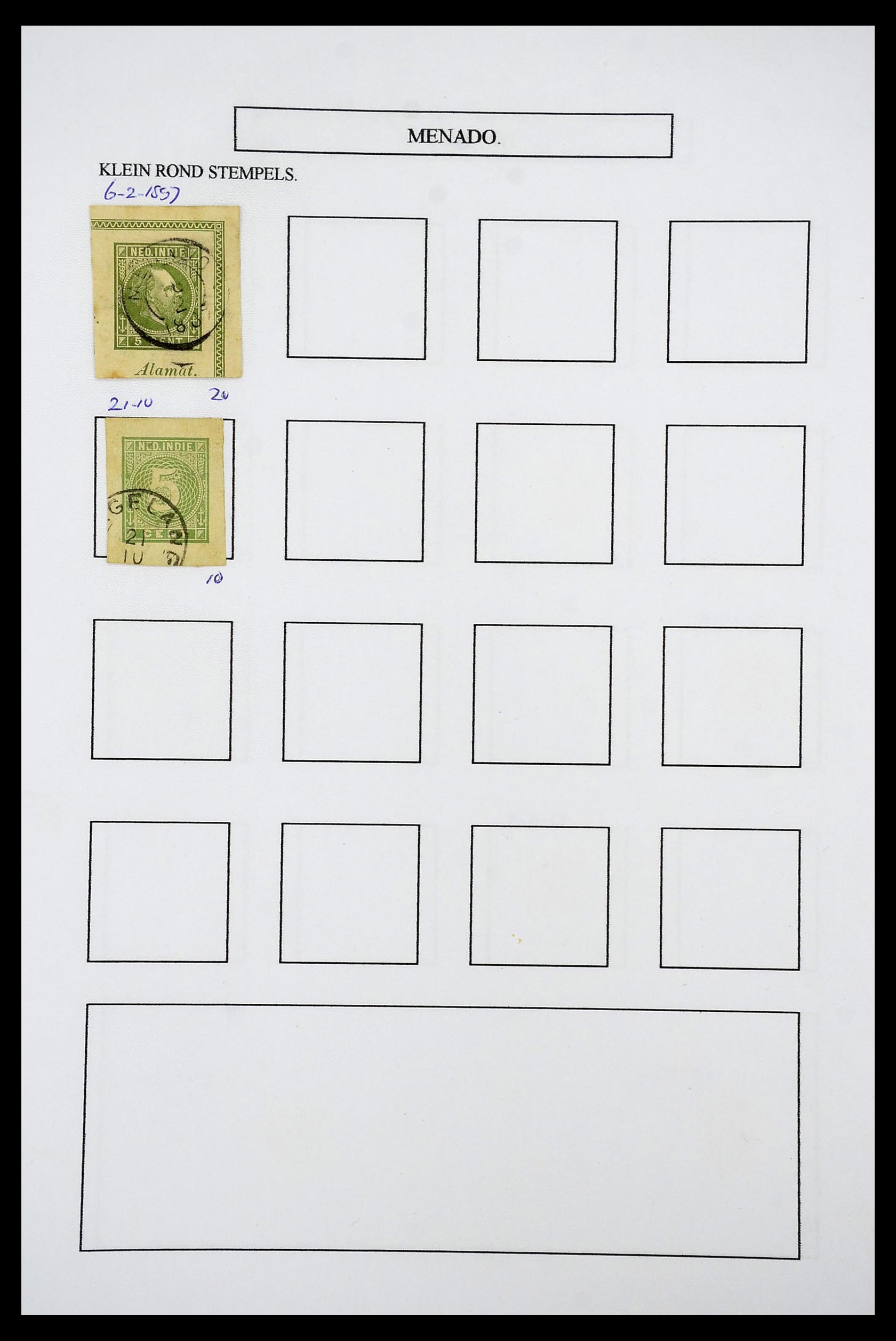 34682 013 - Postzegelverzameling 34682 Nederlands Indië stempels 1864-1935.
