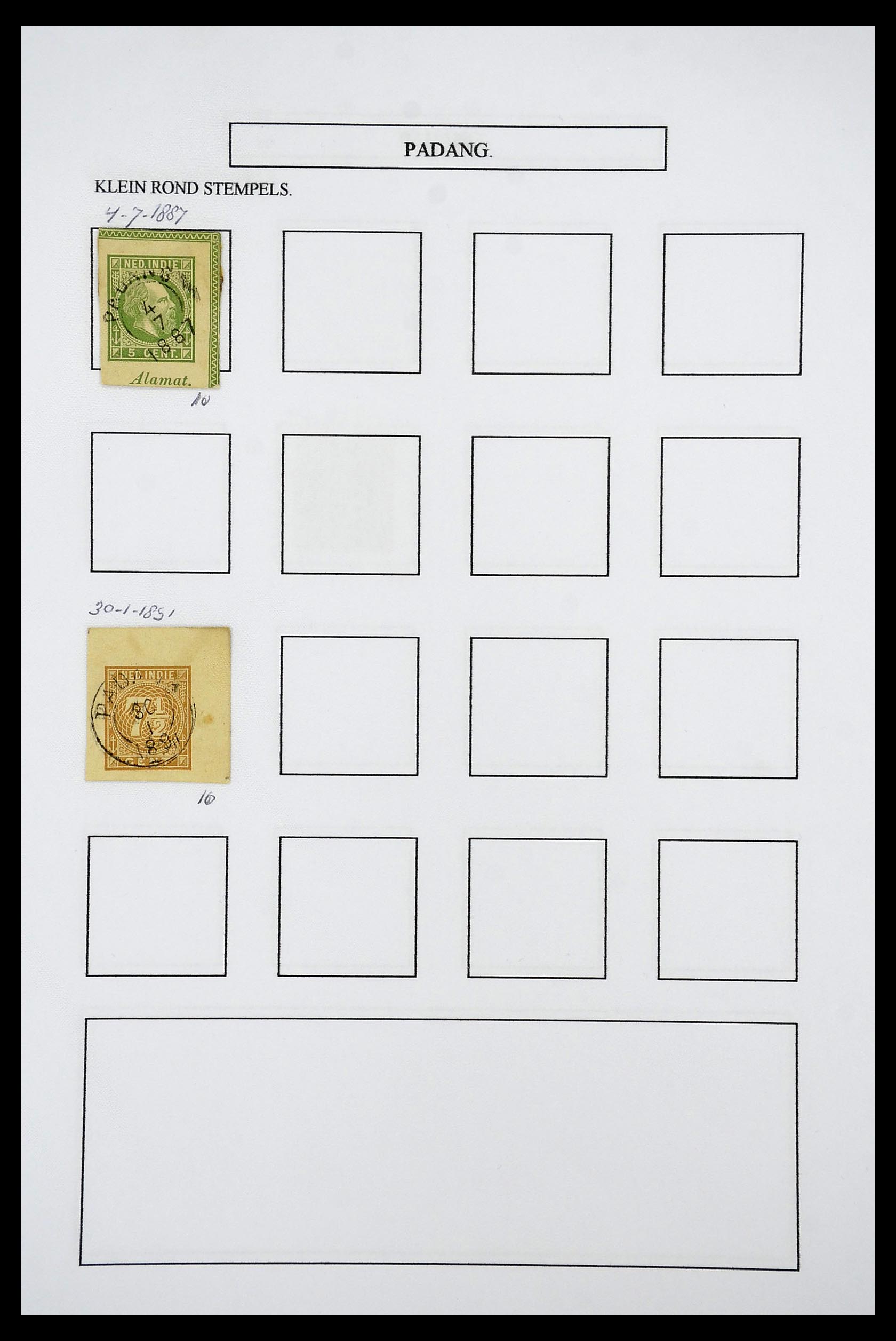 34682 015 - Stamp Collection 34682 Dutch east Indies cancels 1864-1935.