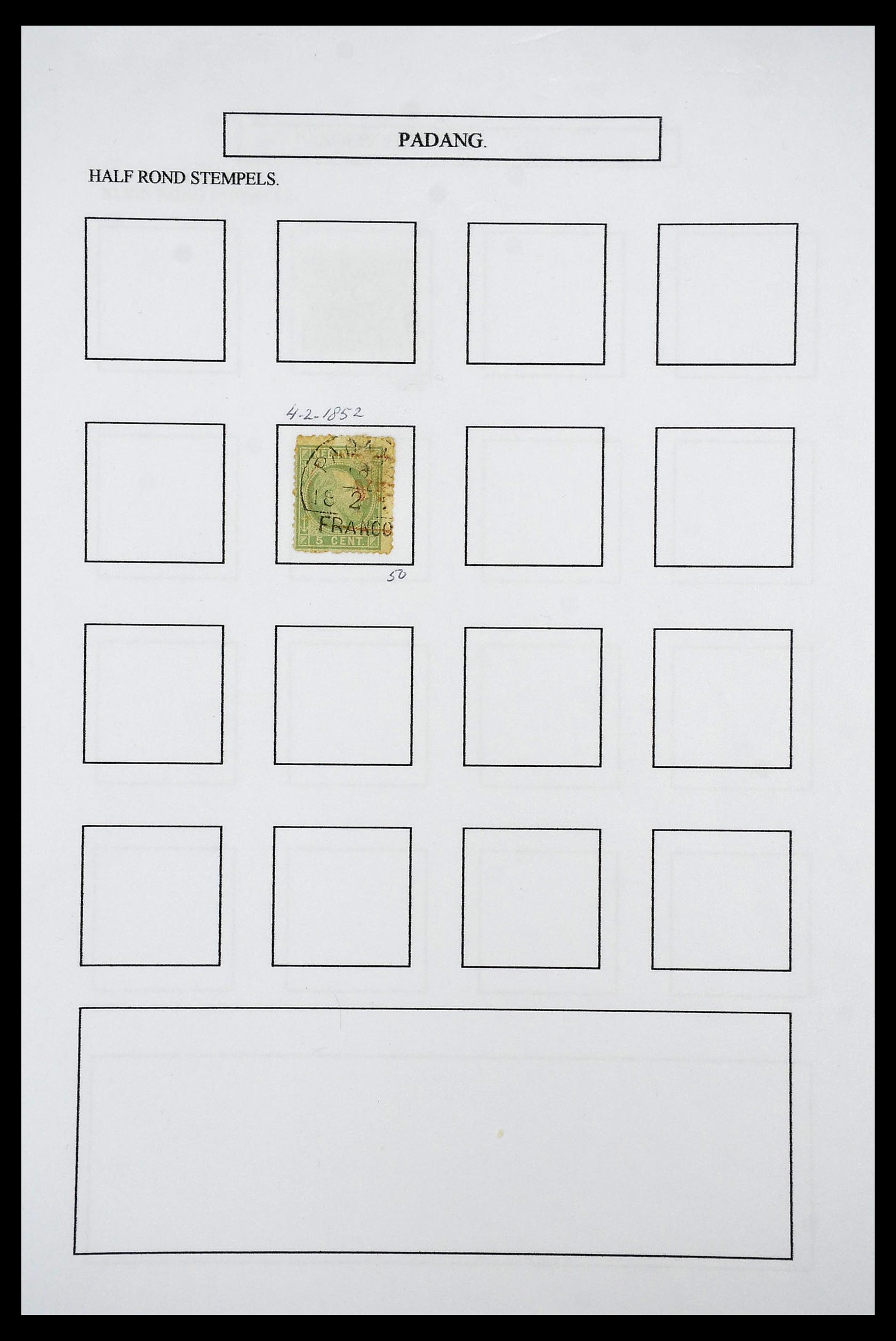 34682 016 - Postzegelverzameling 34682 Nederlands Indië stempels 1864-1935.