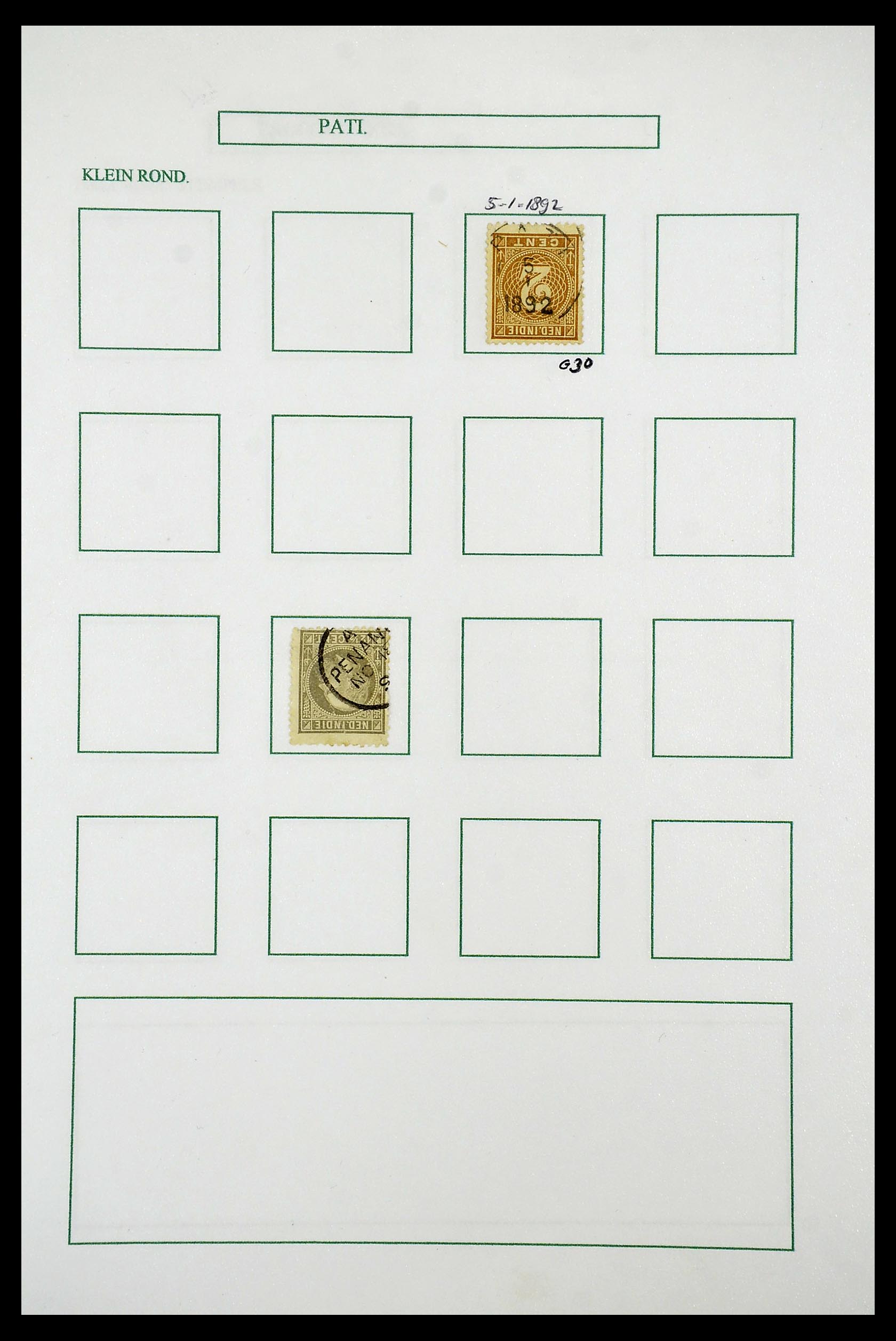 34682 018 - Postzegelverzameling 34682 Nederlands Indië stempels 1864-1935.