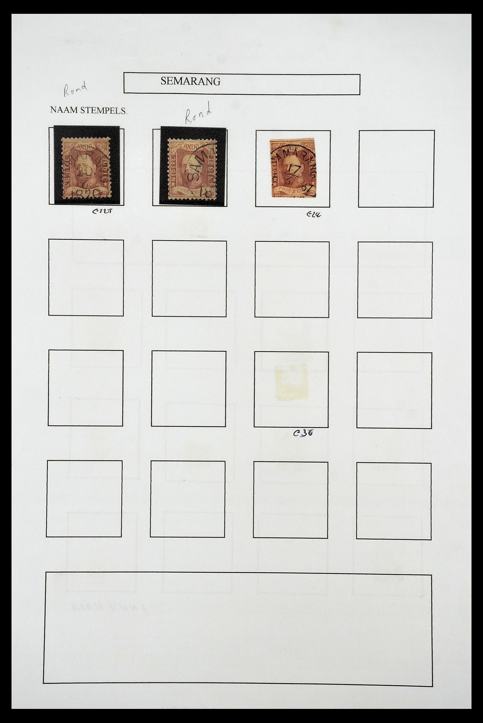 34682 021 - Postzegelverzameling 34682 Nederlands Indië stempels 1864-1935.