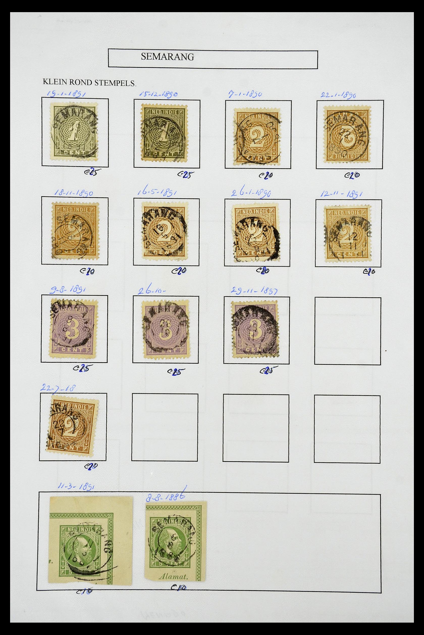 34682 024 - Stamp Collection 34682 Dutch east Indies cancels 1864-1935.