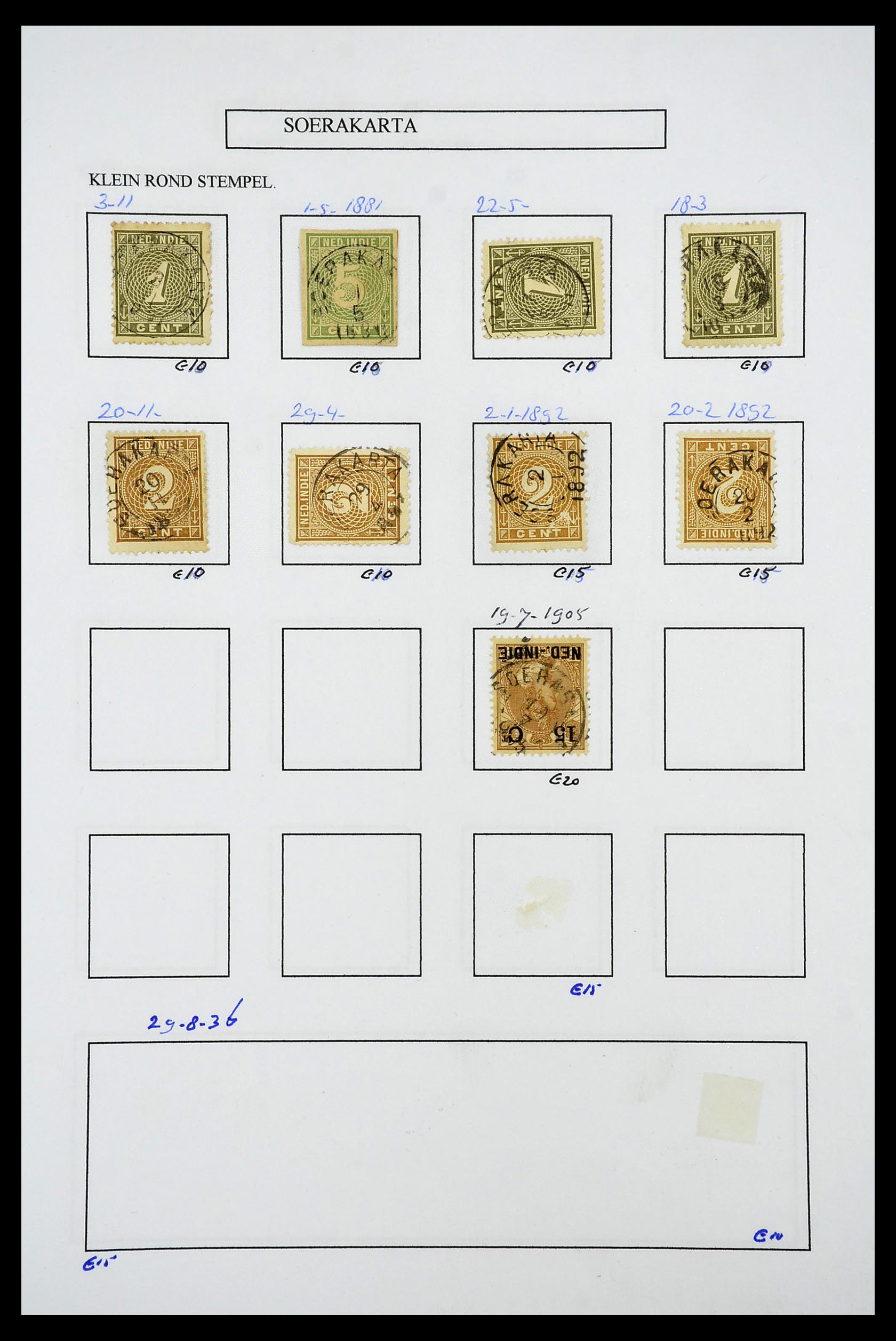 34682 028 - Postzegelverzameling 34682 Nederlands Indië stempels 1864-1935.