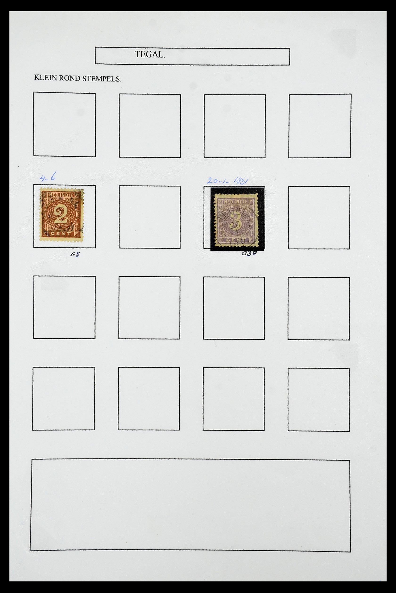34682 029 - Postzegelverzameling 34682 Nederlands Indië stempels 1864-1935.