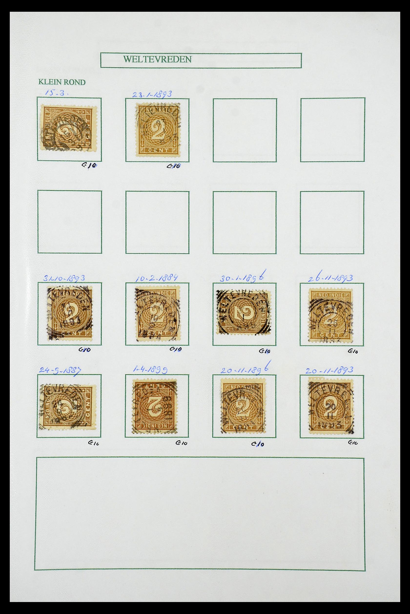 34682 032 - Stamp Collection 34682 Dutch east Indies cancels 1864-1935.
