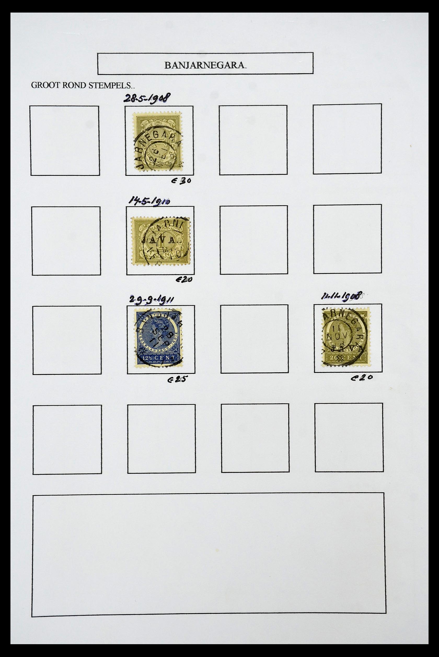 34682 039 - Postzegelverzameling 34682 Nederlands Indië stempels 1864-1935.