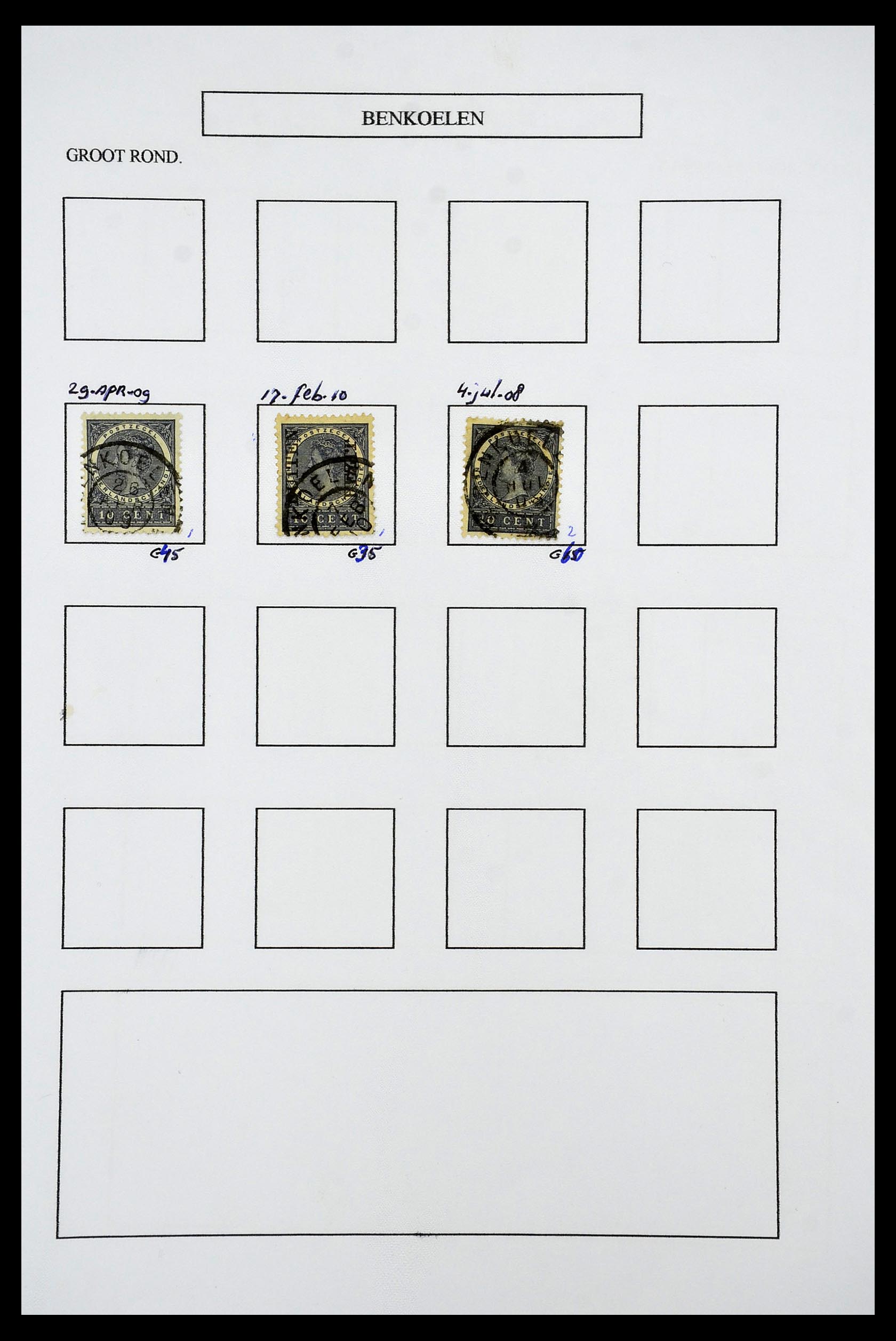 34682 043 - Stamp Collection 34682 Dutch east Indies cancels 1864-1935.