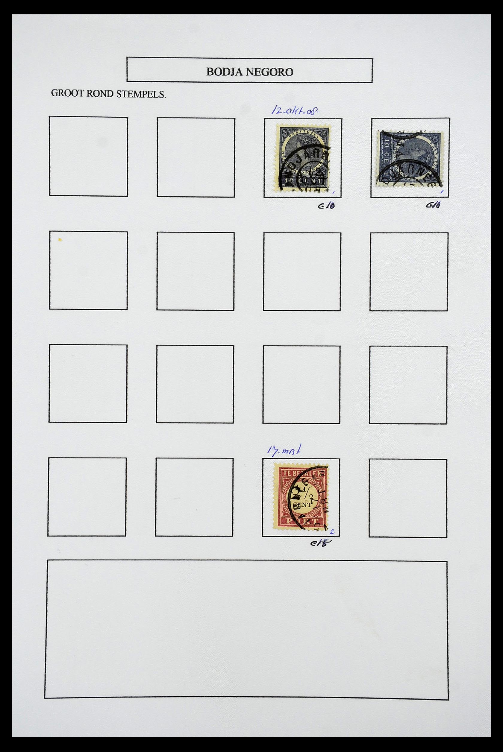 34682 046 - Postzegelverzameling 34682 Nederlands Indië stempels 1864-1935.