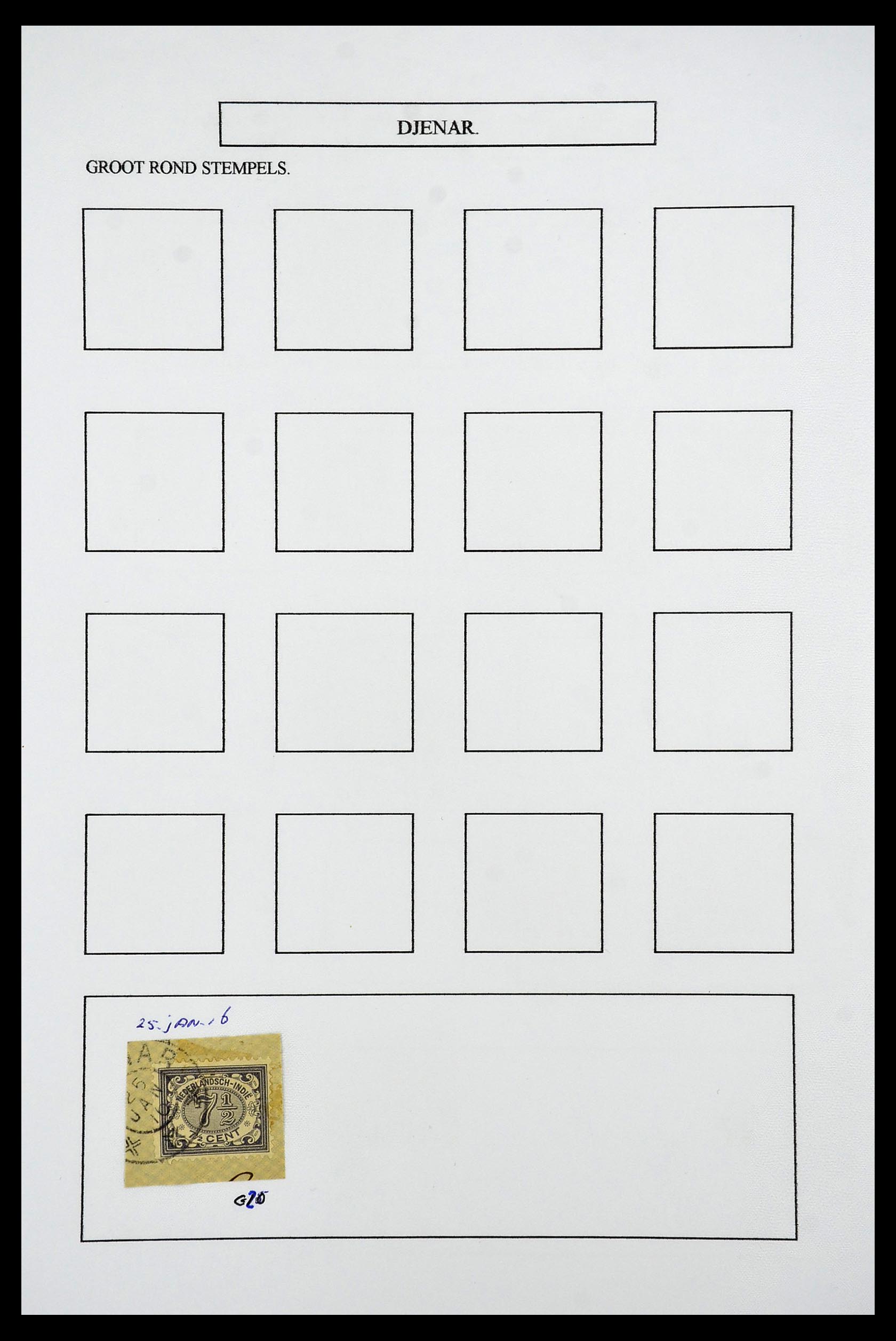 34682 054 - Postzegelverzameling 34682 Nederlands Indië stempels 1864-1935.