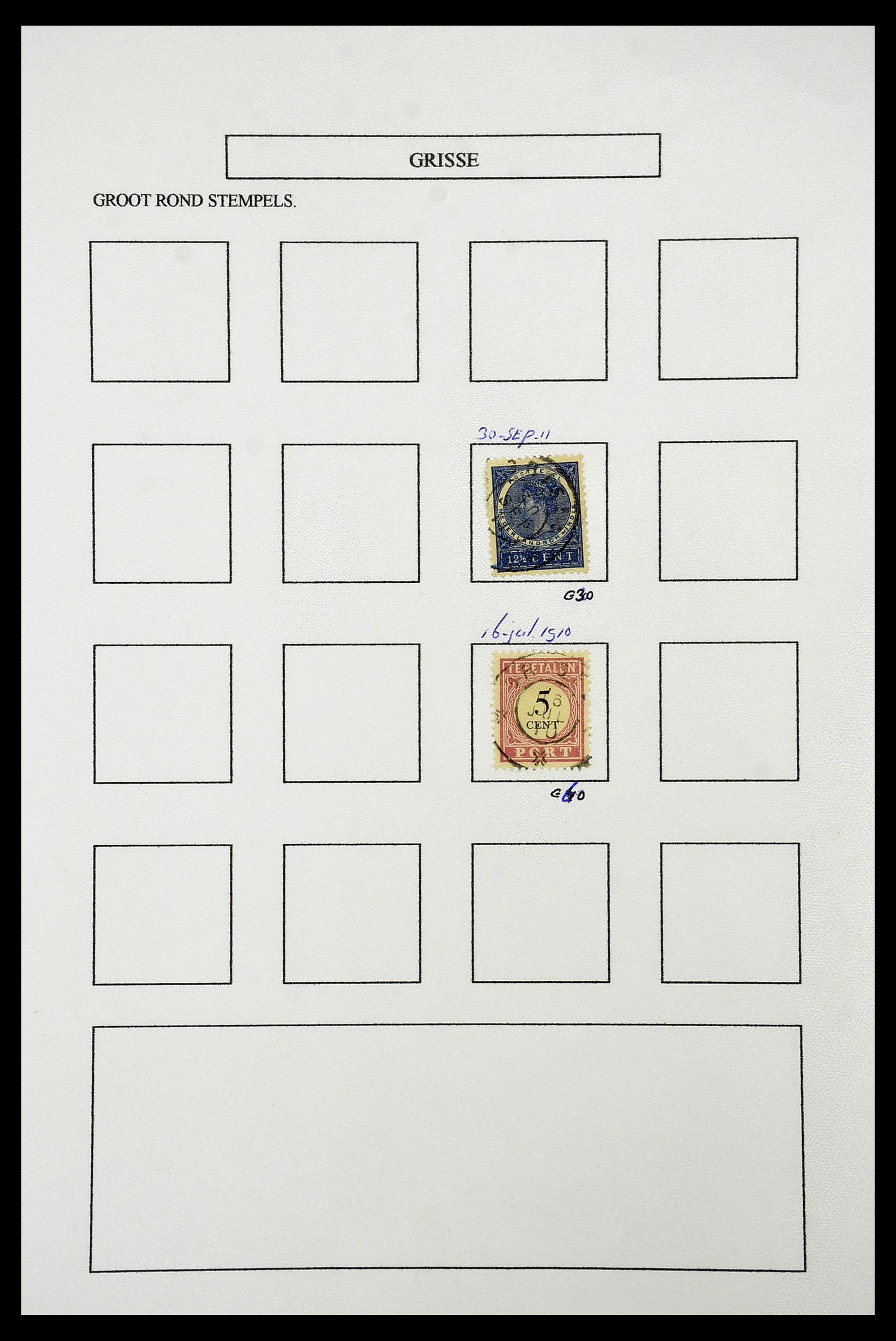34682 056 - Postzegelverzameling 34682 Nederlands Indië stempels 1864-1935.