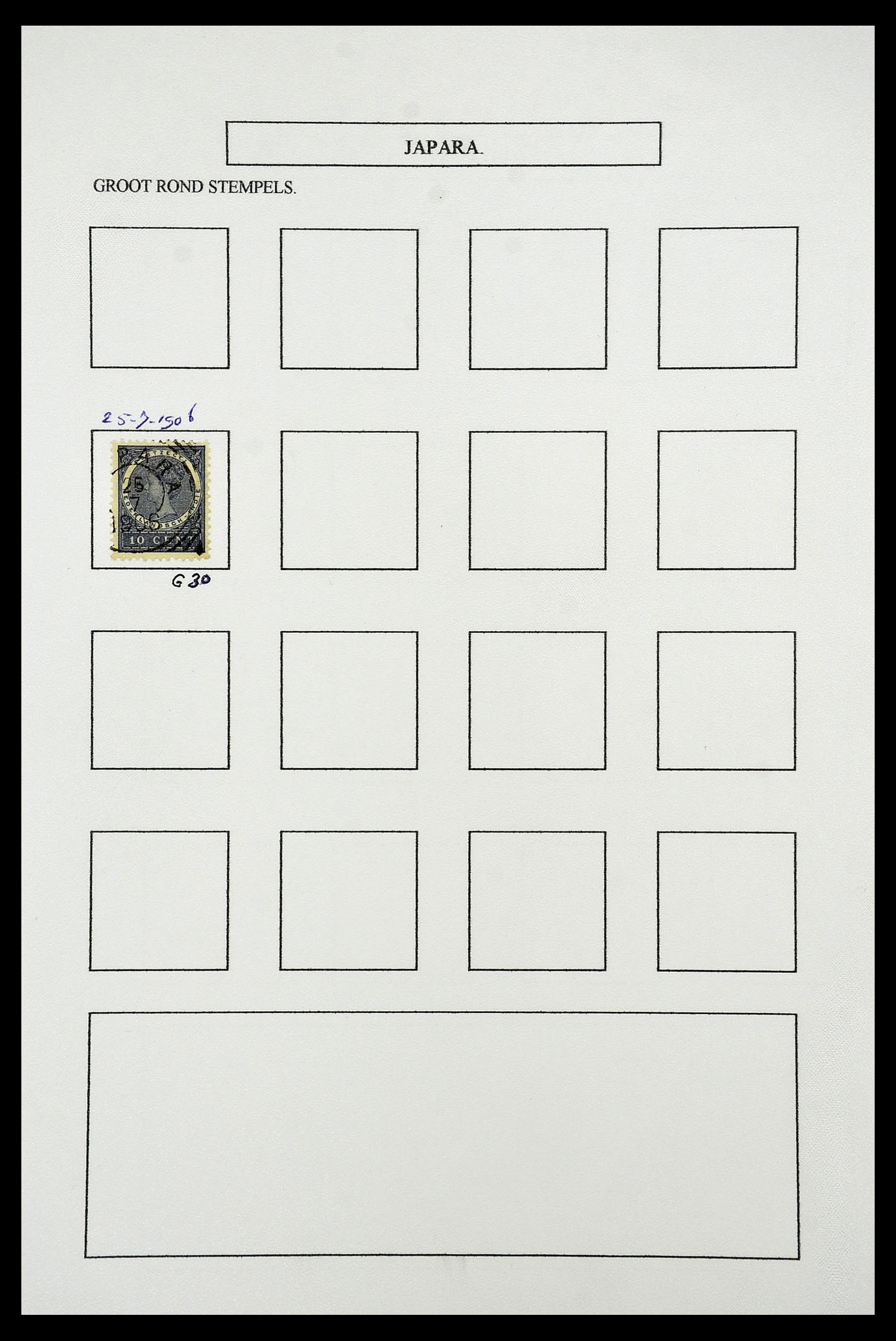 34682 057 - Stamp Collection 34682 Dutch east Indies cancels 1864-1935.