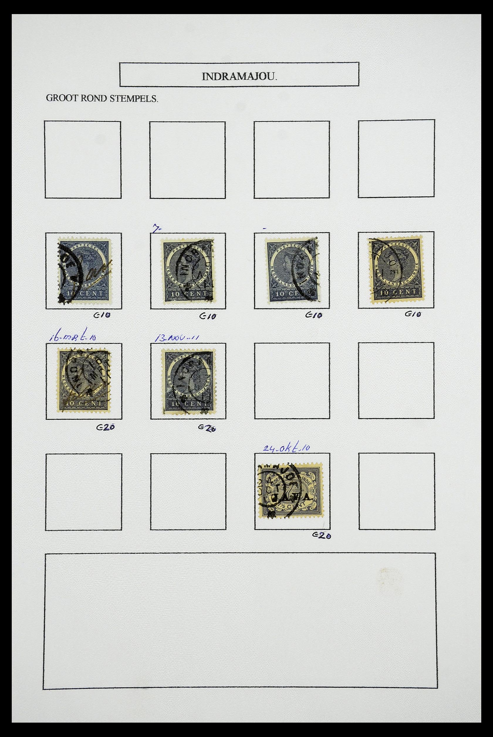 34682 058 - Stamp Collection 34682 Dutch east Indies cancels 1864-1935.