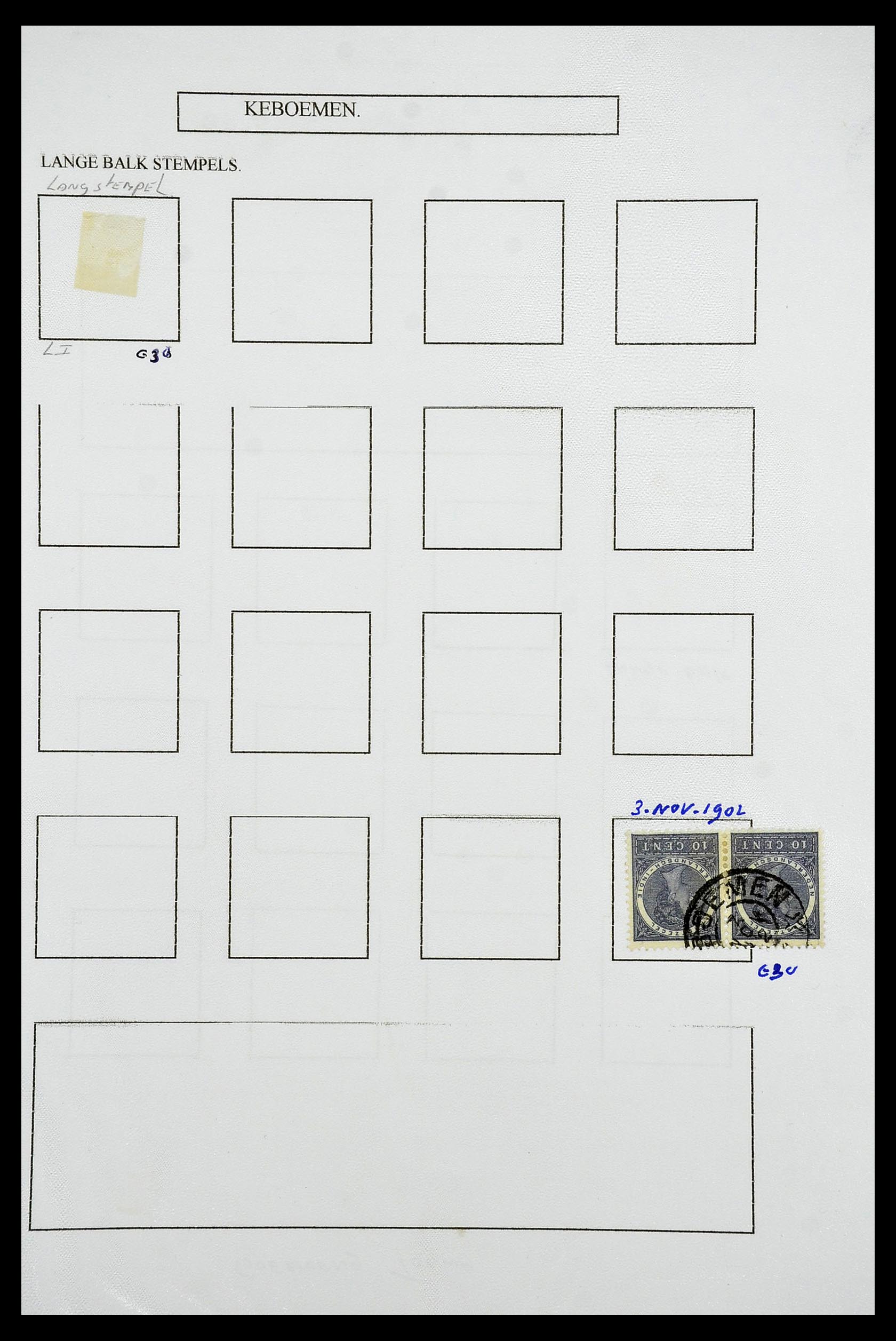 34682 059 - Postzegelverzameling 34682 Nederlands Indië stempels 1864-1935.