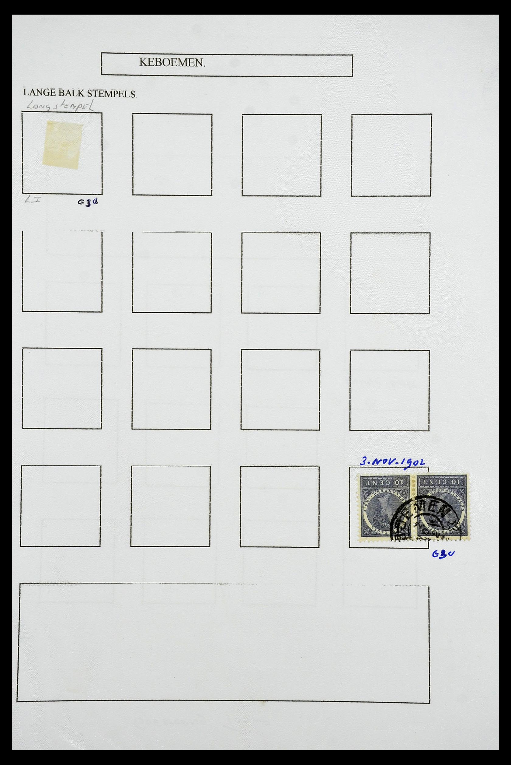 34682 059 - Stamp Collection 34682 Dutch east Indies cancels 1864-1935.