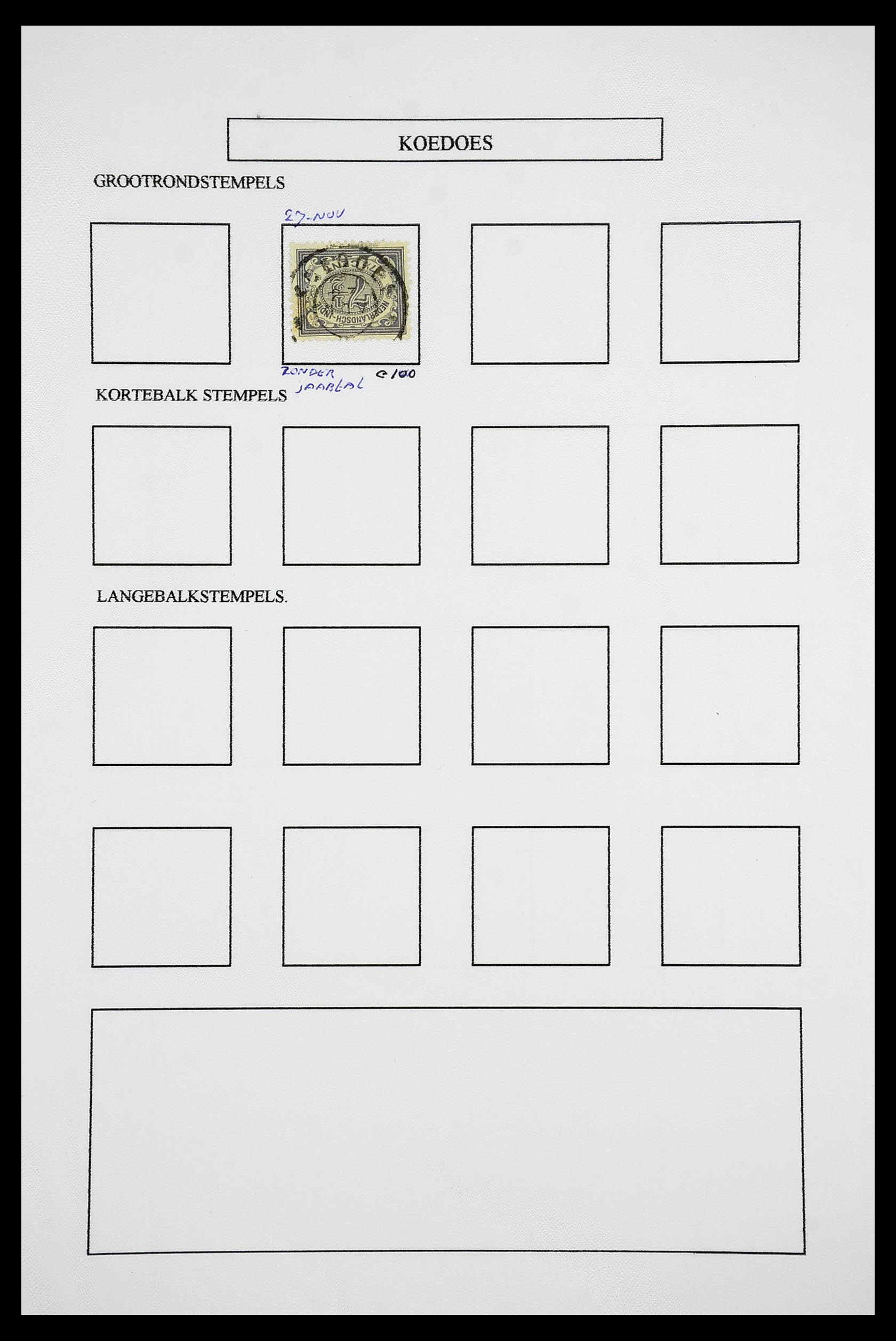 34682 061 - Stamp Collection 34682 Dutch east Indies cancels 1864-1935.