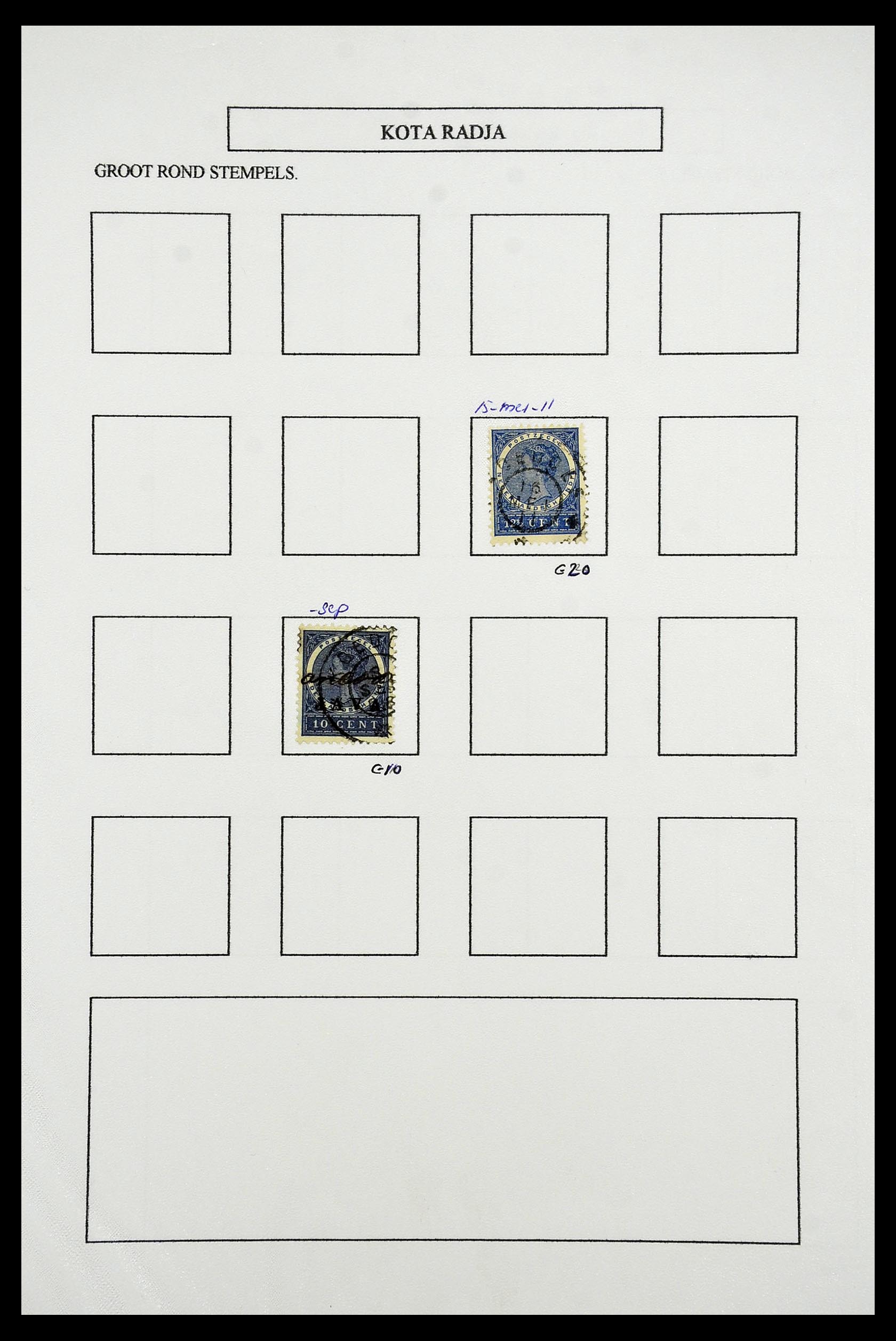 34682 063 - Postzegelverzameling 34682 Nederlands Indië stempels 1864-1935.