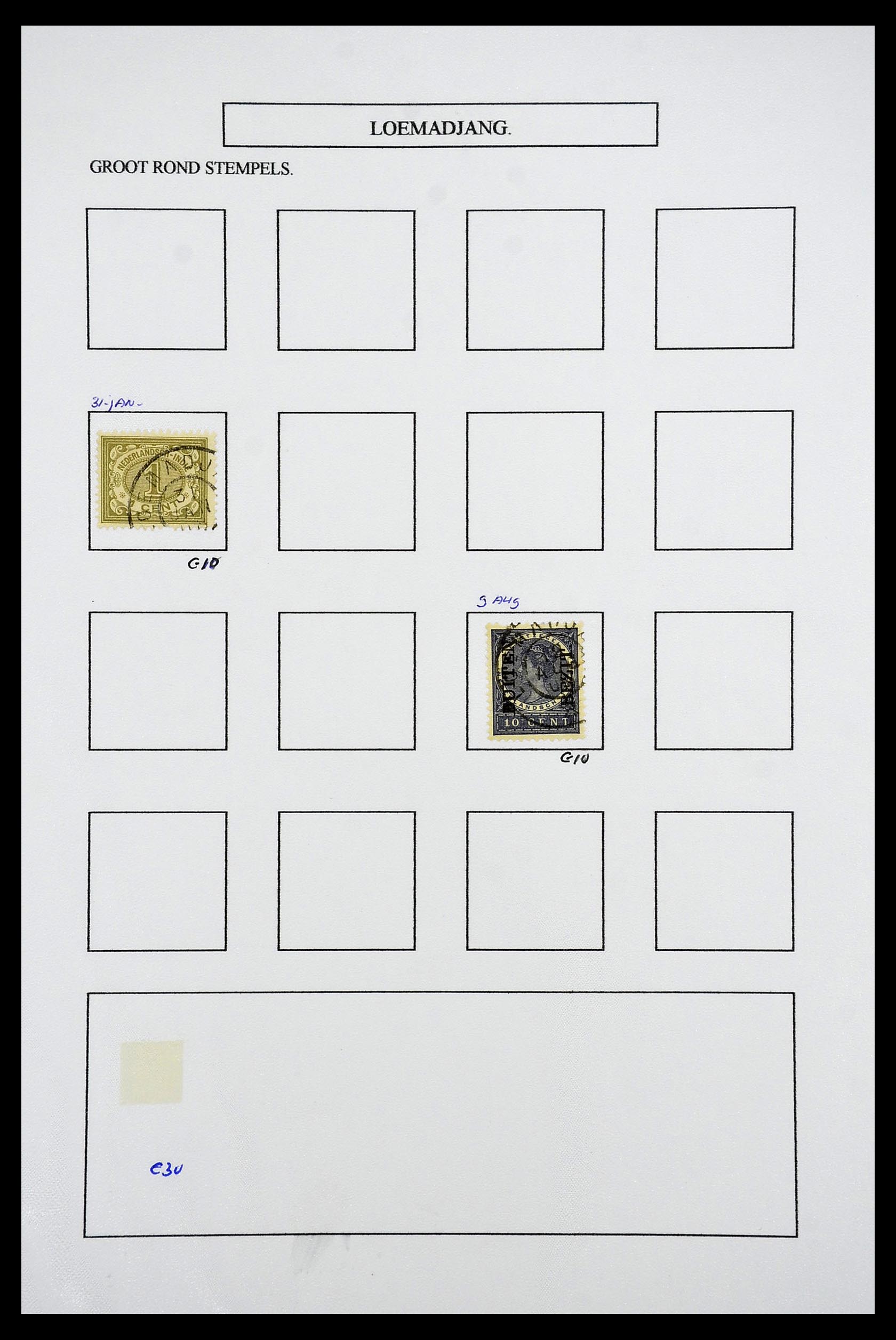 34682 065 - Postzegelverzameling 34682 Nederlands Indië stempels 1864-1935.