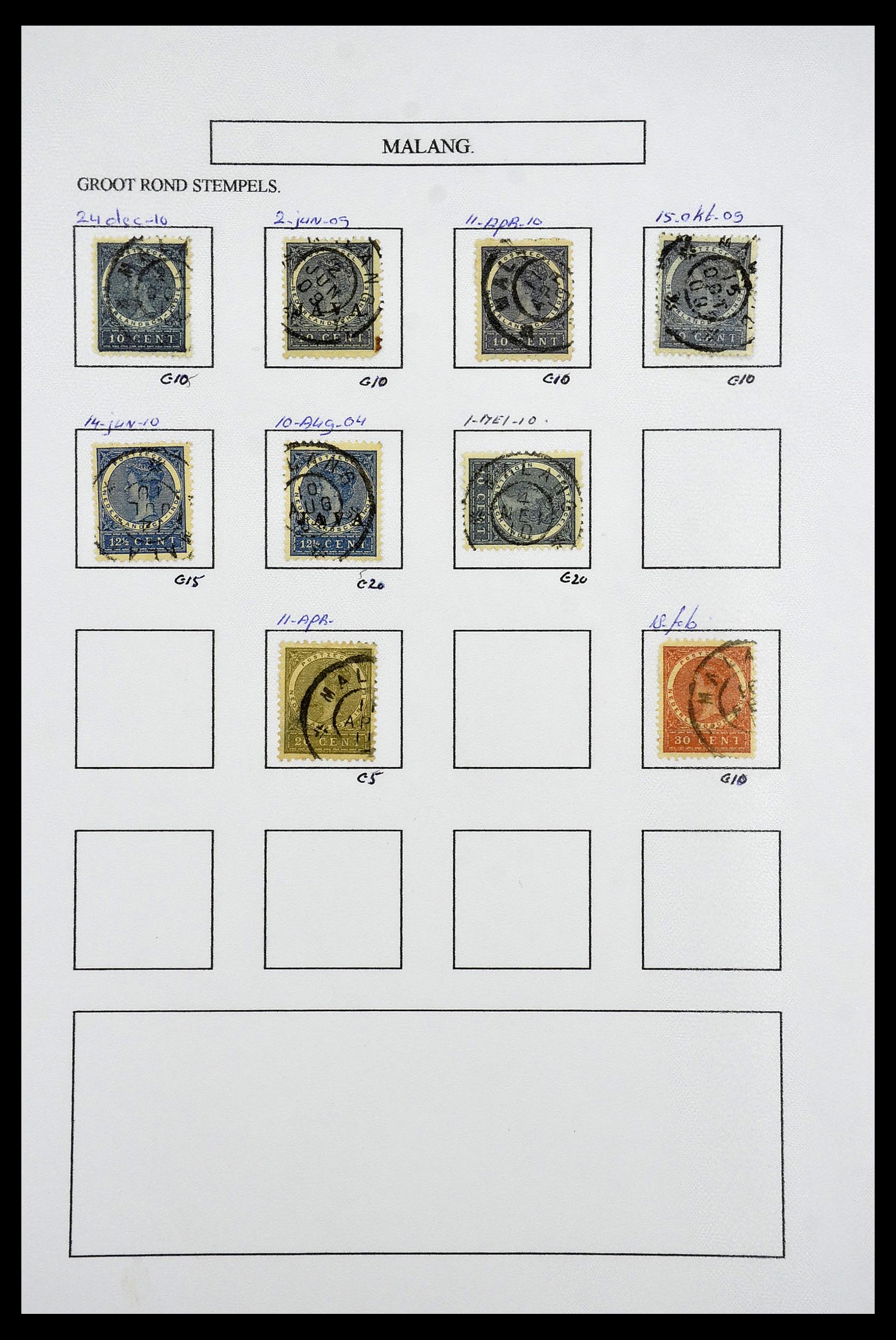 34682 070 - Postzegelverzameling 34682 Nederlands Indië stempels 1864-1935.