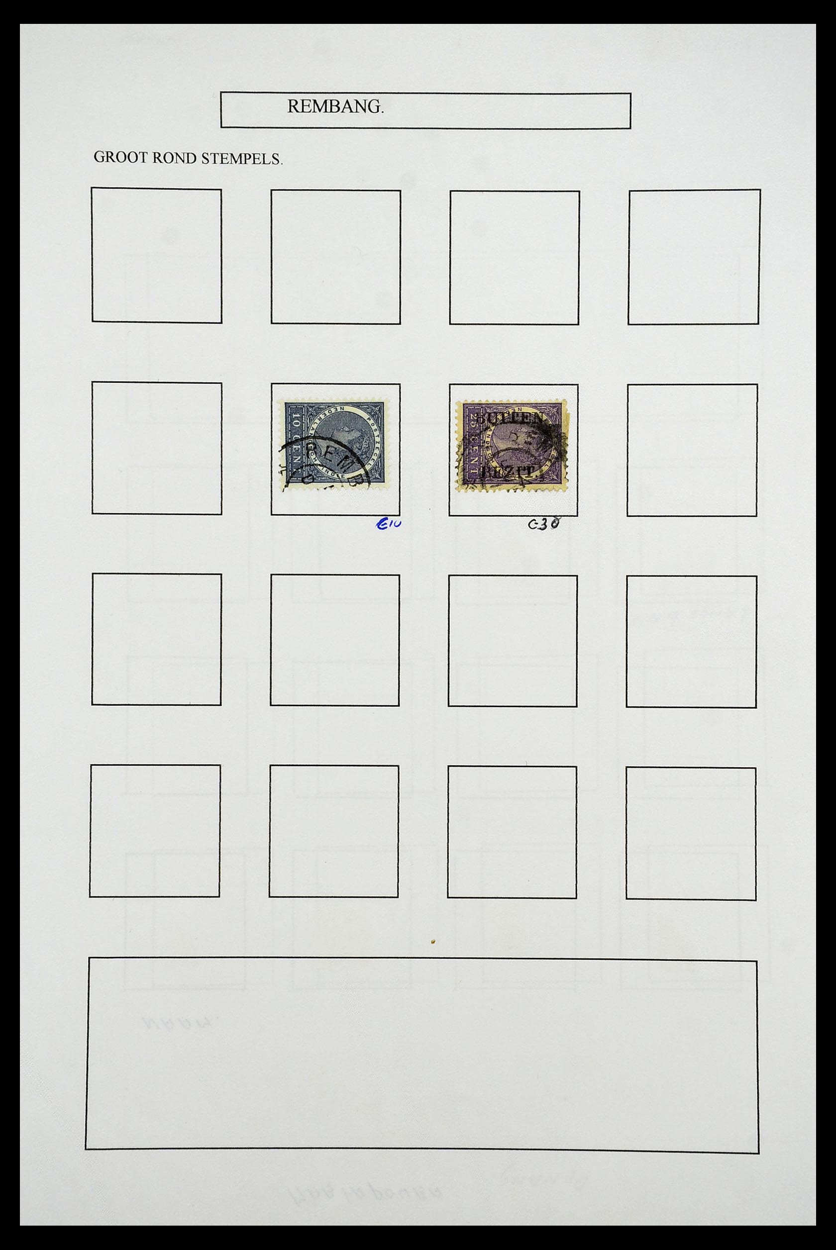 34682 083 - Postzegelverzameling 34682 Nederlands Indië stempels 1864-1935.